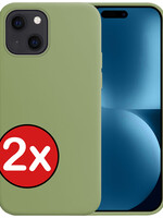 BTH BTH iPhone 15 Hoesje Siliconen - Groen - 2 PACK