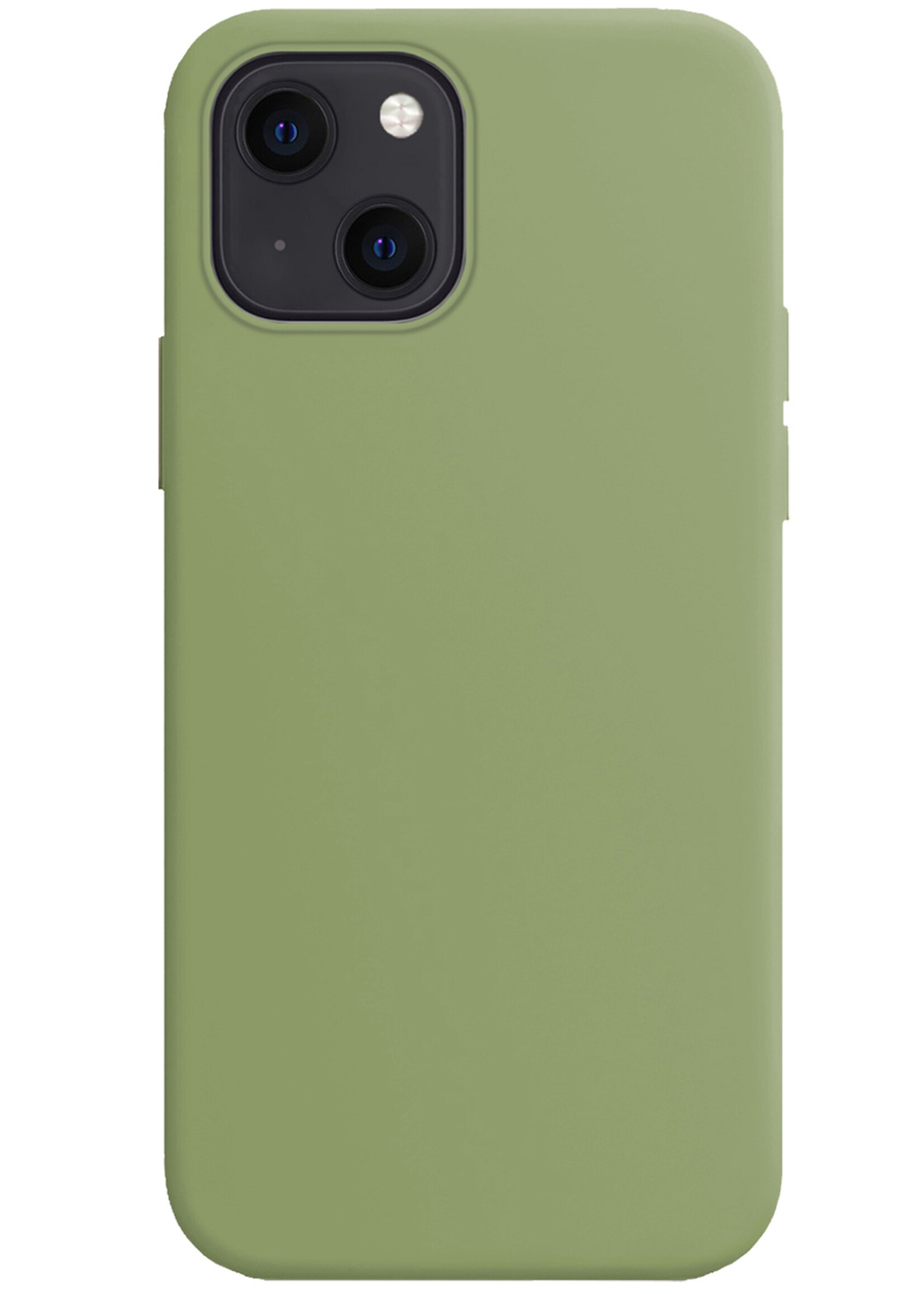 BTH Hoesje Geschikt voor iPhone 15 Hoesje Siliconen Case Hoes - Hoes Geschikt voor iPhone 15 Hoes Cover Case - Groen - 2 PACK