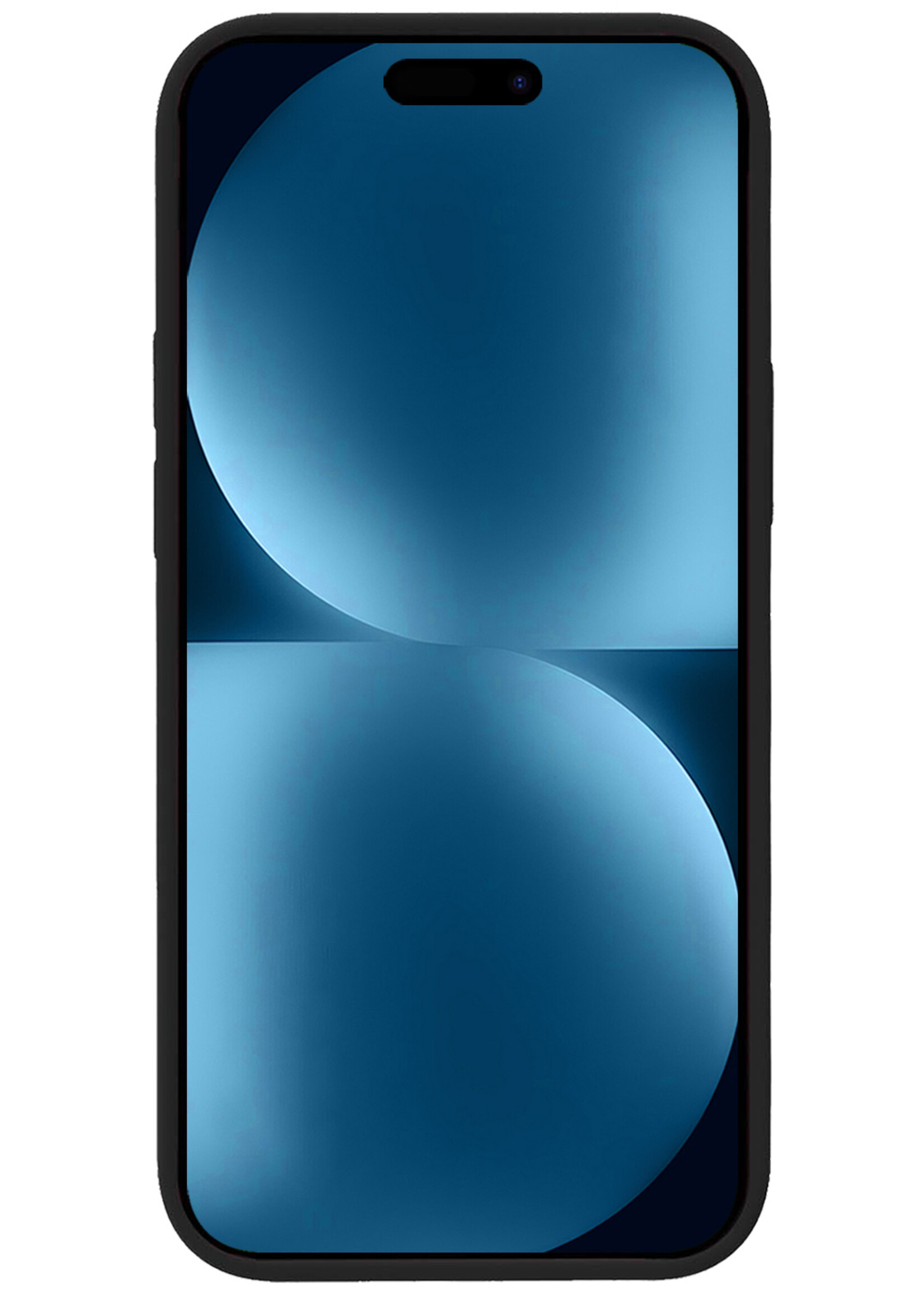BTH Hoesje Geschikt voor iPhone 15 Hoesje Siliconen Case Hoes - Hoes Geschikt voor iPhone 15 Hoes Cover Case - Zwart - 2 PACK