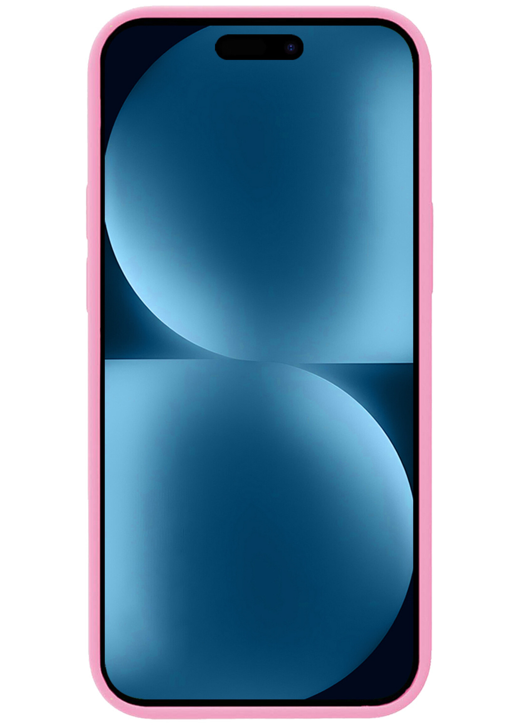 BTH Hoesje Geschikt voor iPhone 15 Plus Hoesje Siliconen Case Hoes - Hoes Geschikt voor iPhone 15 Plus Hoes Cover Case - Roze