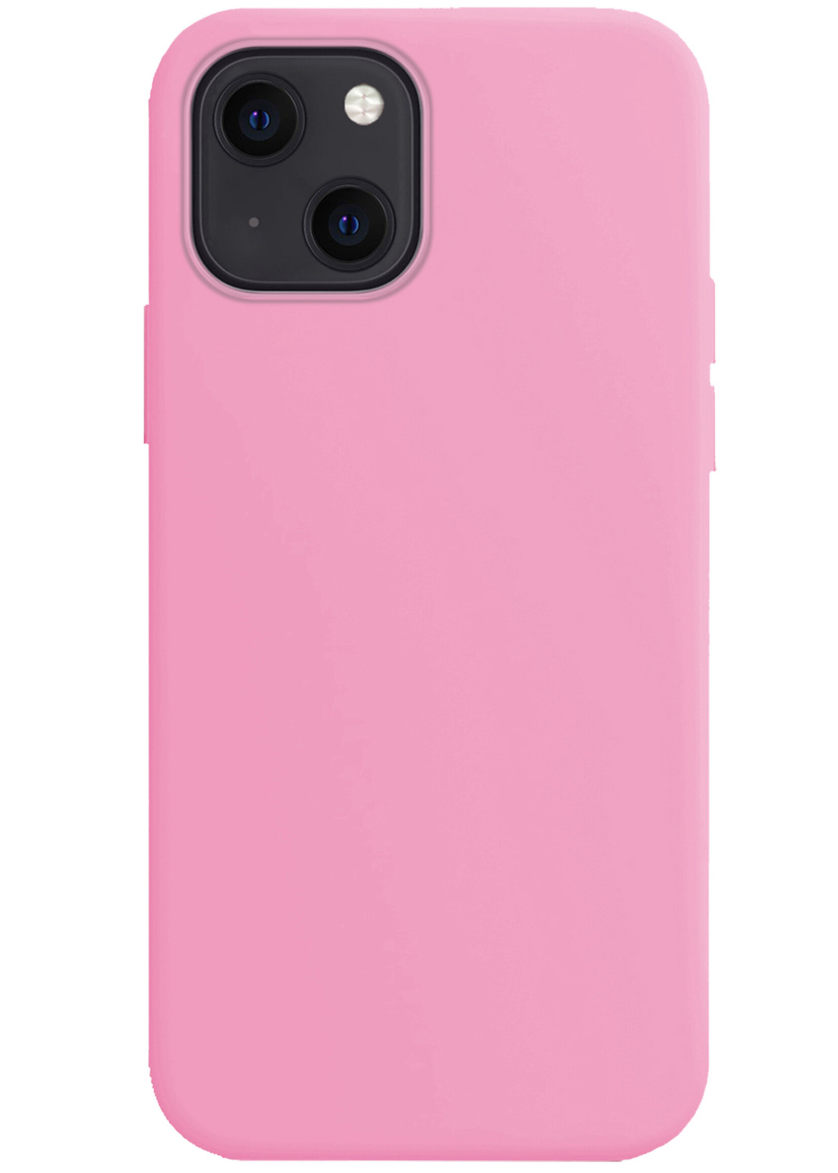 BTH Hoesje Geschikt voor iPhone 15 Plus Hoesje Siliconen Case Hoes - Hoes Geschikt voor iPhone 15 Plus Hoes Cover Case - Roze