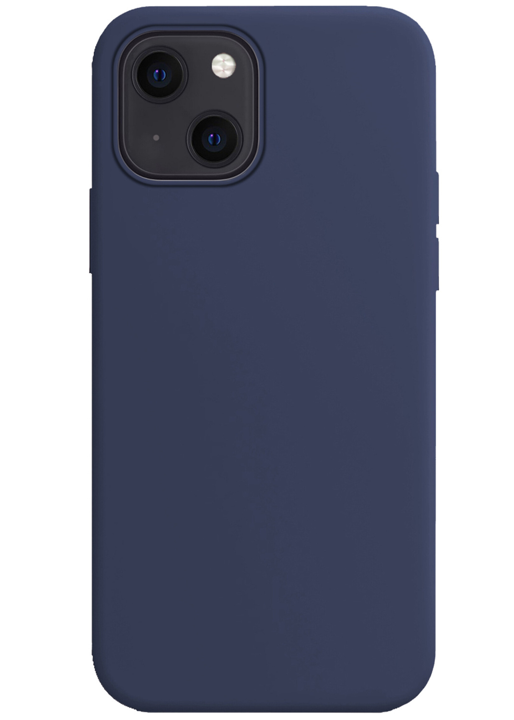 BTH Hoesje Geschikt voor iPhone 15 Plus Hoesje Siliconen Case Hoes - Hoes Geschikt voor iPhone 15 Plus Hoes Cover Case - Donkerblauw - 2 PACK