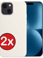 BTH BTH iPhone 15 Plus Hoesje Siliconen - Wit - 2 PACK