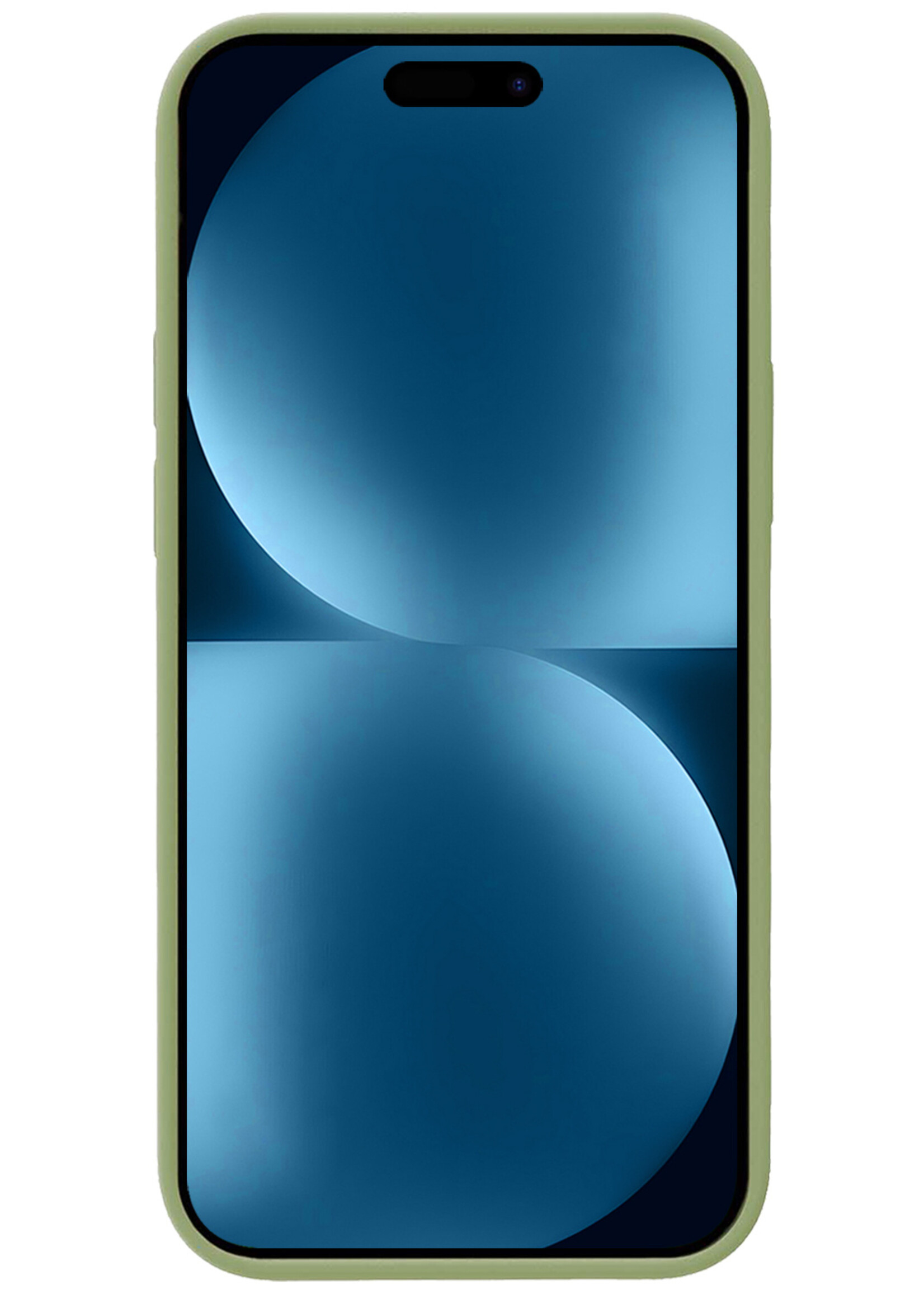 BTH Hoesje Geschikt voor iPhone 15 Pro Hoesje Siliconen Case Hoes - Hoes Geschikt voor iPhone 15 Pro Hoes Cover Case - Groen