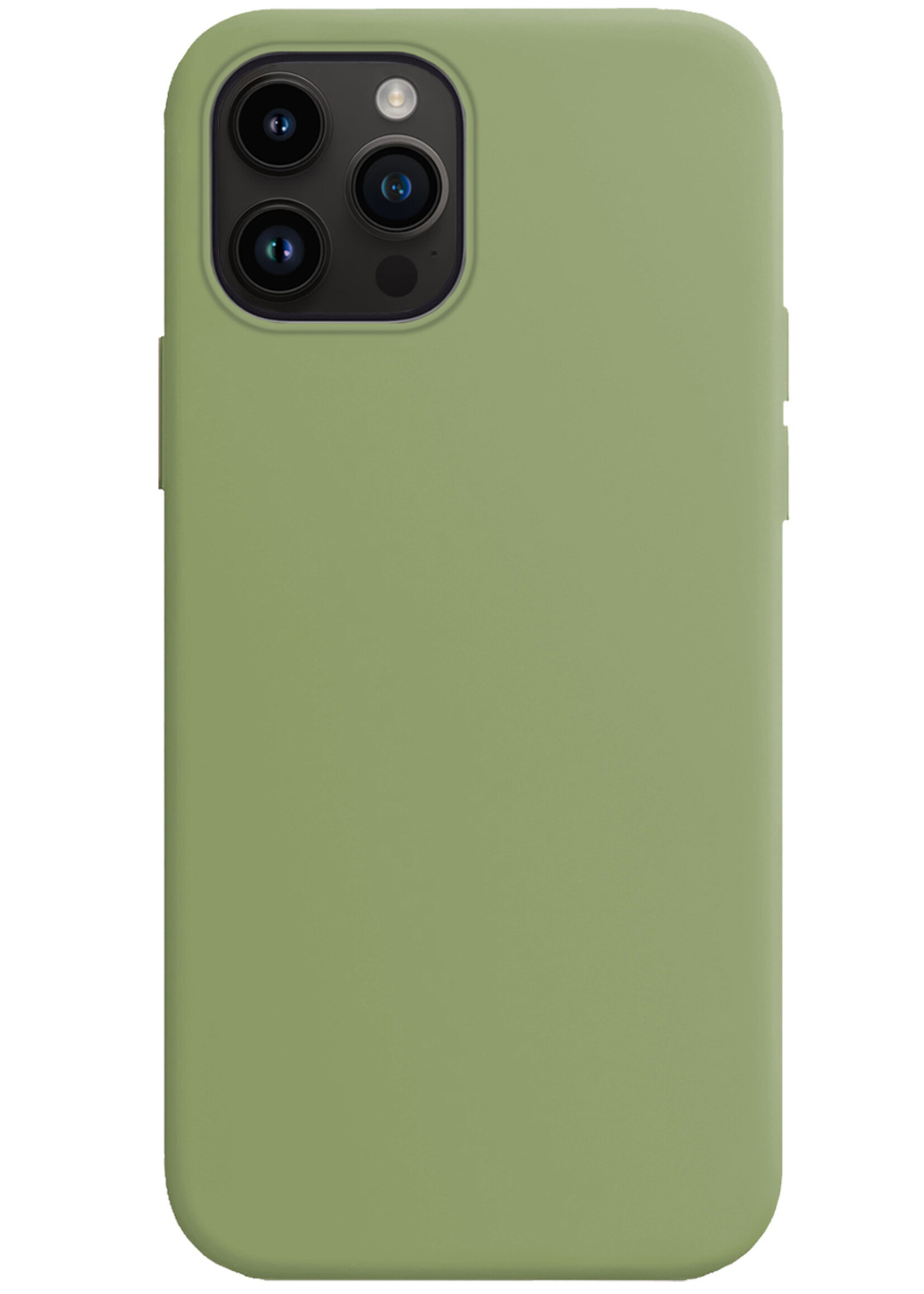 BTH Hoesje Geschikt voor iPhone 15 Pro Hoesje Siliconen Case Hoes - Hoes Geschikt voor iPhone 15 Pro Hoes Cover Case - Groen