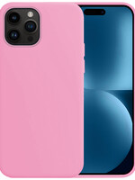 BTH BTH iPhone 15 Pro Hoesje Siliconen - Lichtroze