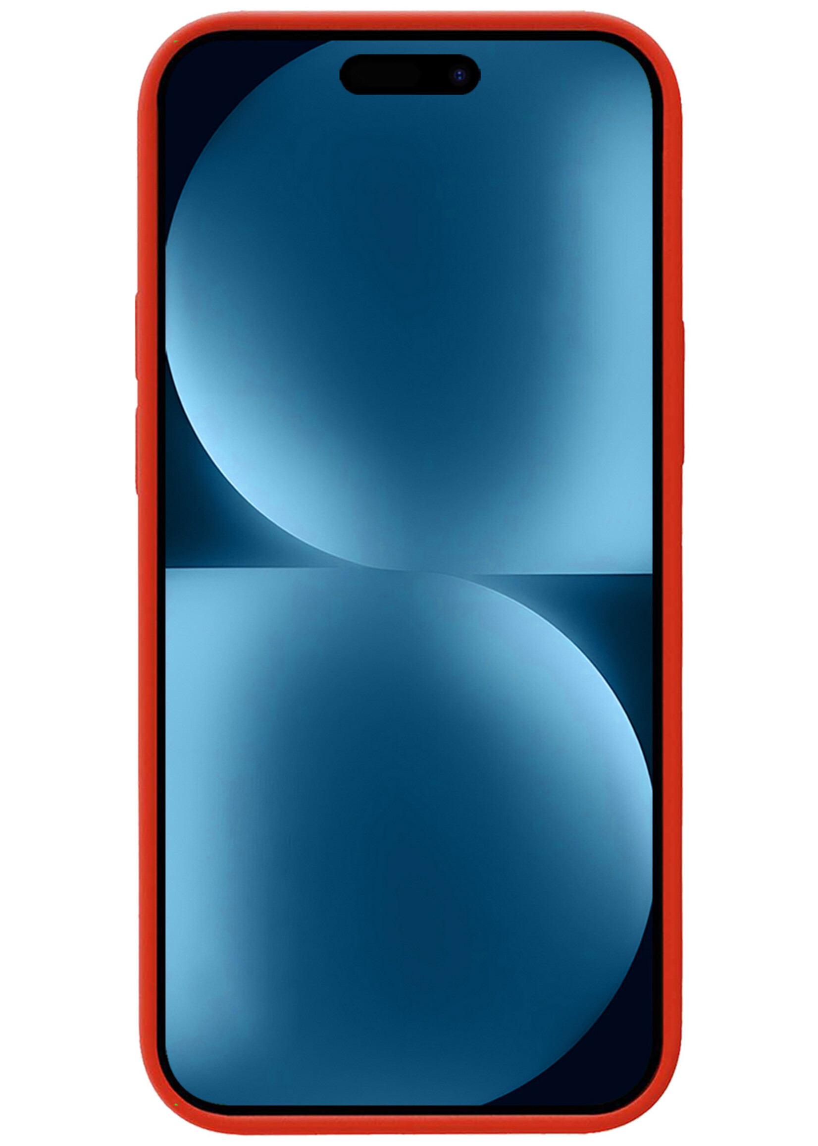 BTH Hoesje Geschikt voor iPhone 15 Pro Max Hoesje Siliconen Case Hoes - Hoes Geschikt voor iPhone 15 Pro Max Hoes Cover Case - Rood