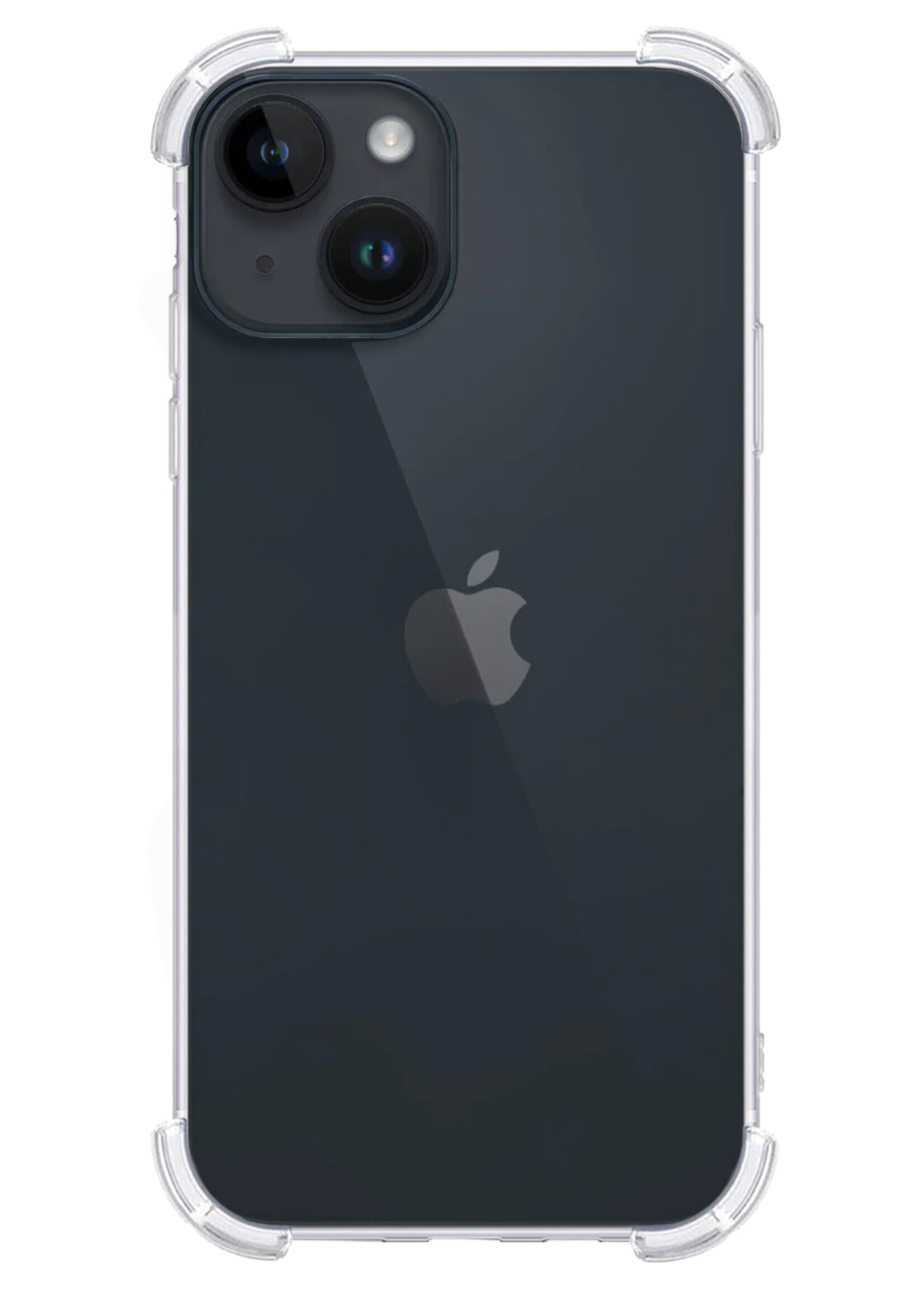 BTH Hoesje Geschikt voor iPhone 15 Plus Hoesje Siliconen Shock Proof Case Hoes Met Screenprotector - Hoes Geschikt voor iPhone 15 Plus Hoes Cover Case Shockproof - Transparant