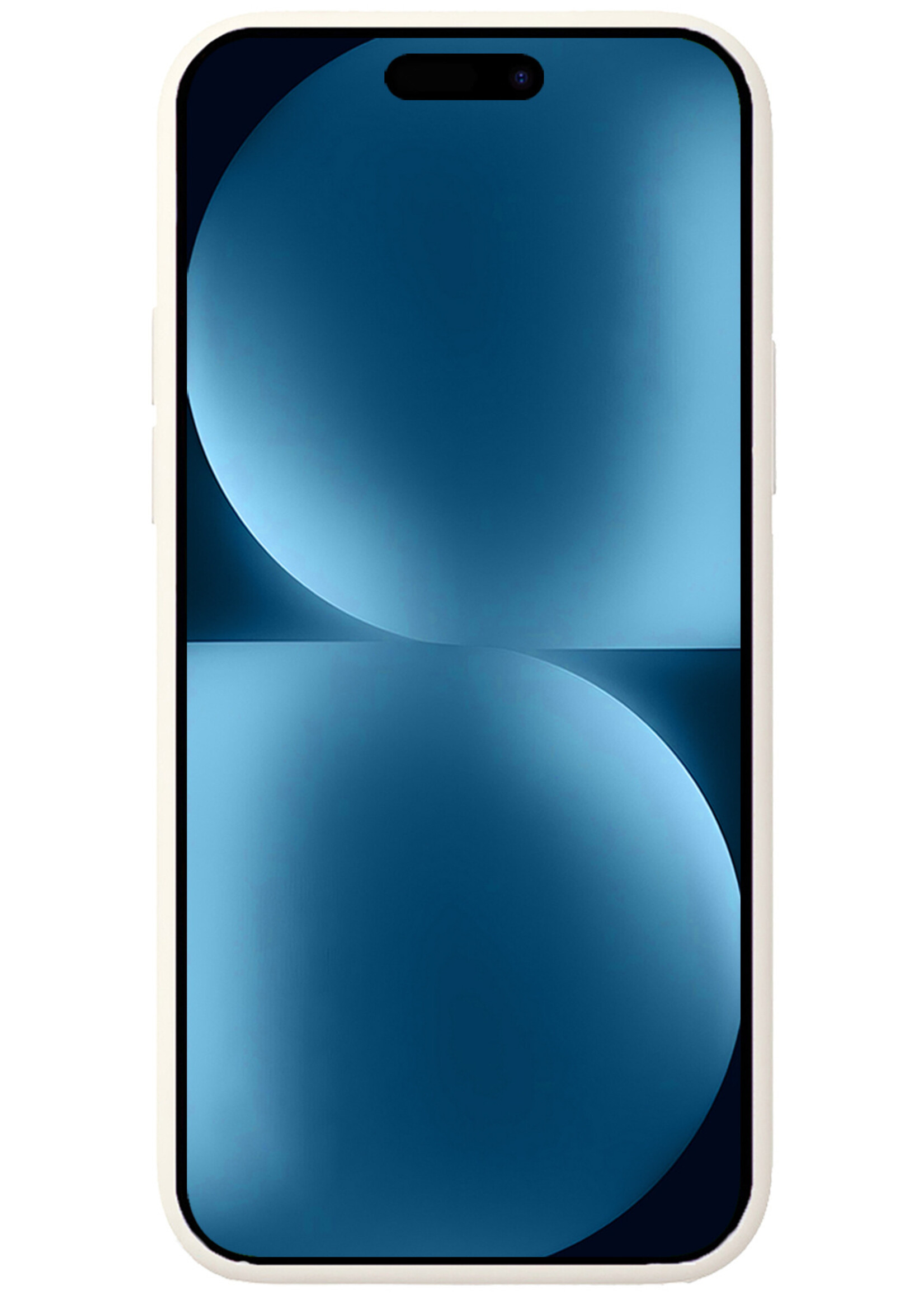 BTH Hoesje Geschikt voor iPhone 15 Pro Hoesje Siliconen Case Hoes Met Screenprotector - Hoes Geschikt voor iPhone 15 Pro Hoes Cover Case - Wit