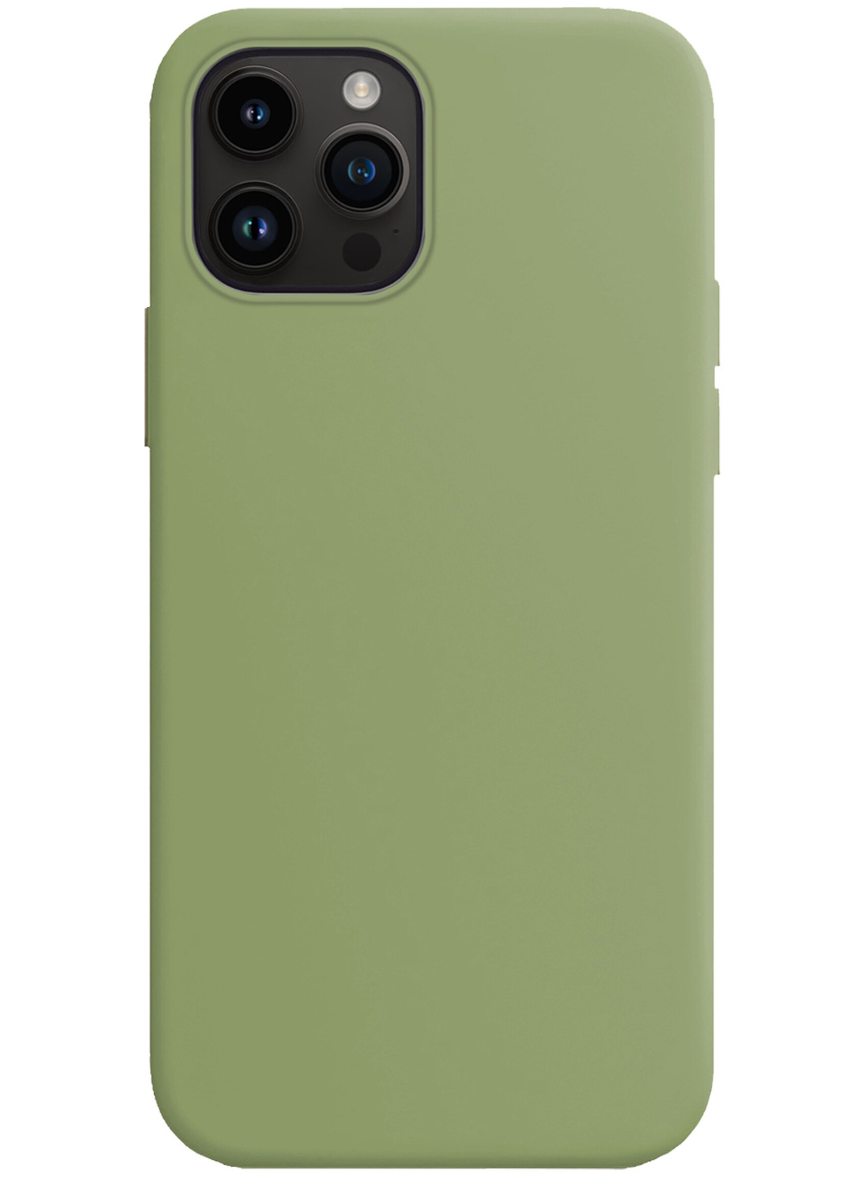 BTH Hoesje Geschikt voor iPhone 15 Pro Max Hoesje Siliconen Case Hoes Met Screenprotector - Hoes Geschikt voor iPhone 15 Pro Max Hoes Cover Case - Groen