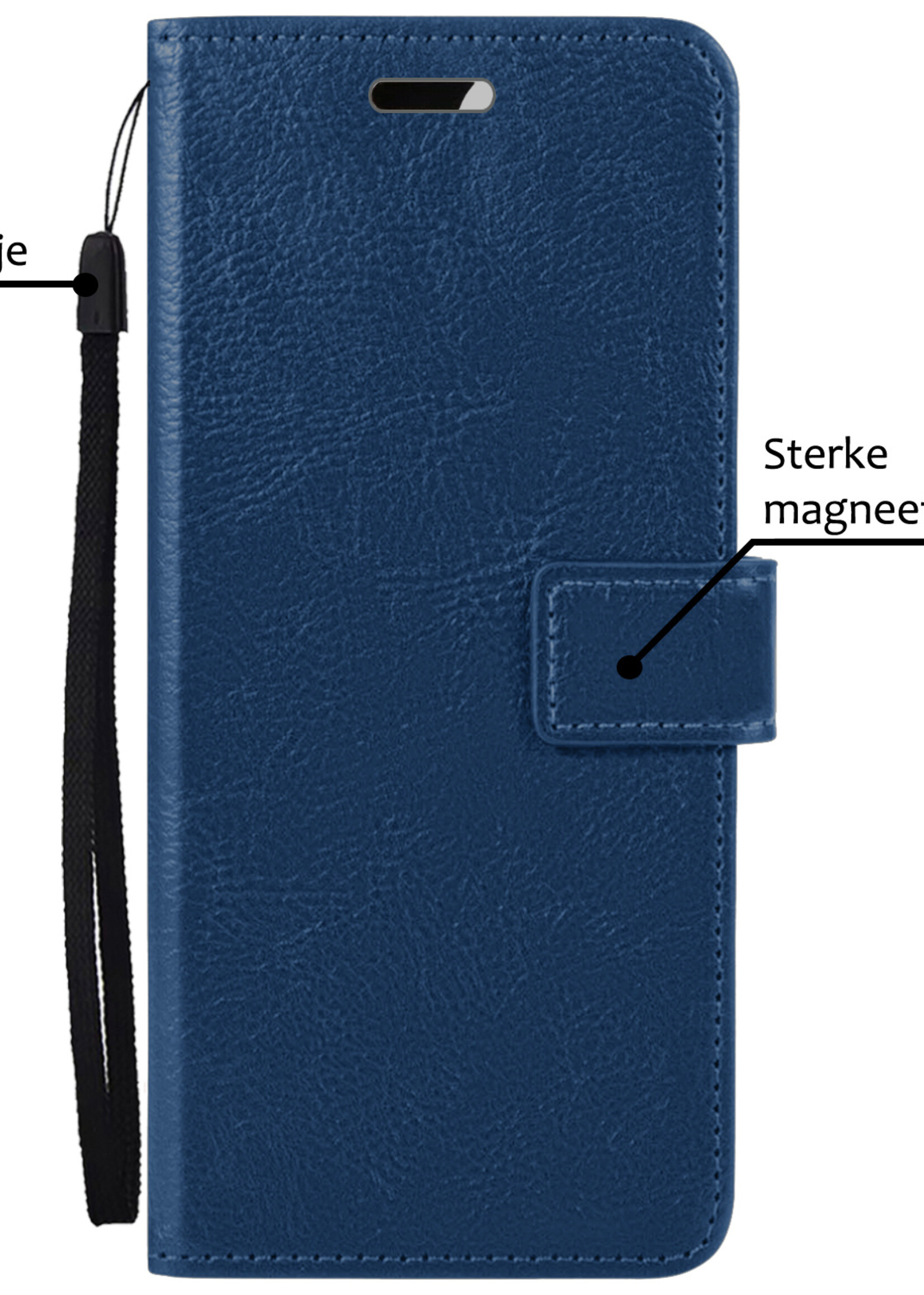 BTH Hoesje Geschikt voor iPhone 15 Plus Hoesje Book Case Hoes Portemonnee Cover Walletcase - Hoes Geschikt voor iPhone 15 Plus Hoes Bookcase Hoesje - Blauw