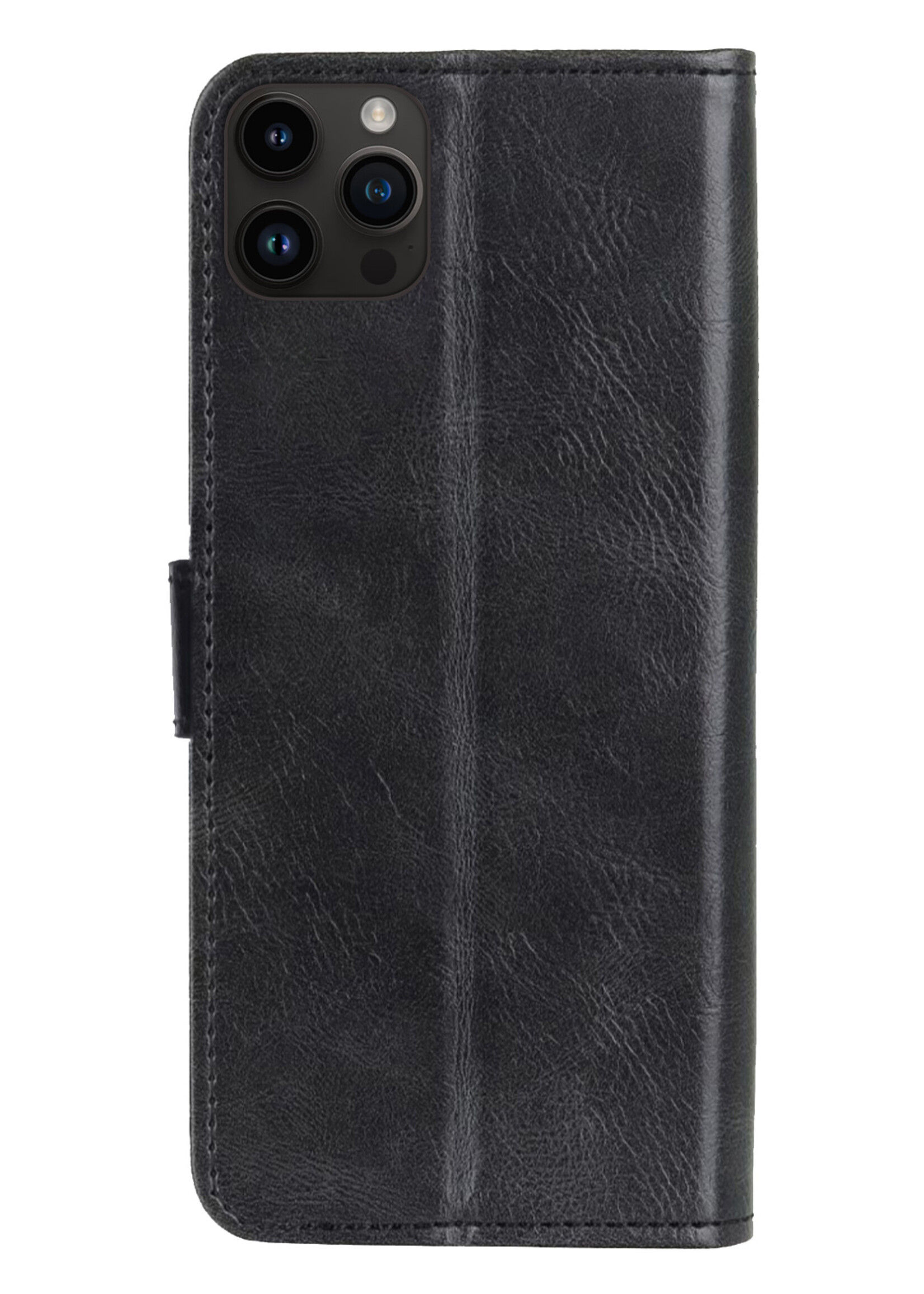 BTH Hoesje Geschikt voor iPhone 15 Pro Max Hoesje Book Case Hoes Portemonnee Cover Walletcase - Hoes Geschikt voor iPhone 15 Pro Max Hoes Bookcase Hoesje - Zwart