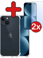 BTH BTH iPhone 15 Plus Hoesje Shockproof Met 2x Screenprotector Met Dichte Notch
