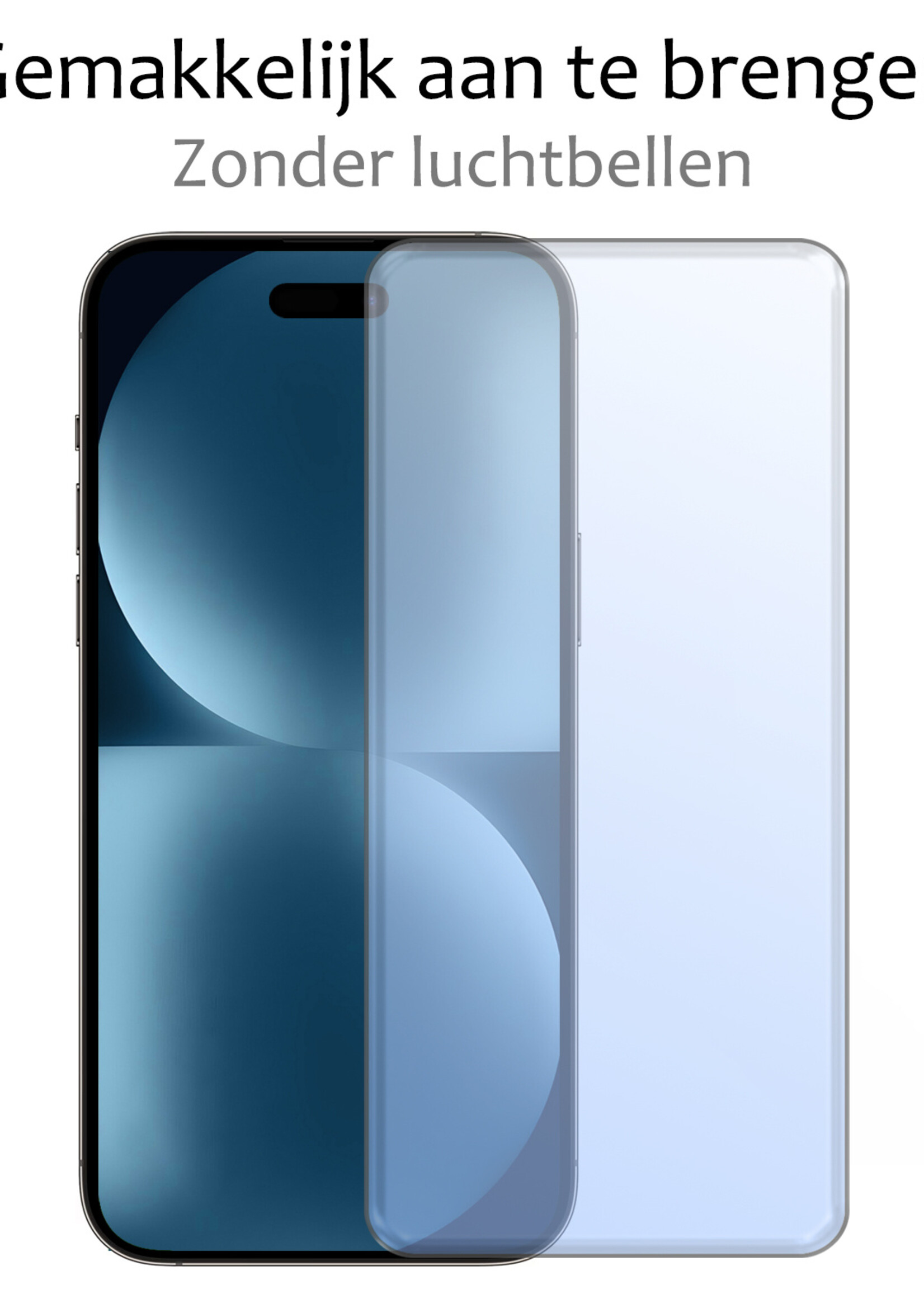 BTH Hoesje Geschikt voor iPhone 15 Pro Max Hoesje Siliconen Case Hoes Met 2x Screenprotector - Hoes Geschikt voor iPhone 15 Pro Max Hoes Cover Case - Wit