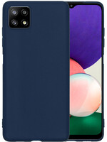 BTH BTH Samsung Galaxy A22 4G Hoesje Siliconen - Donkerblauw
