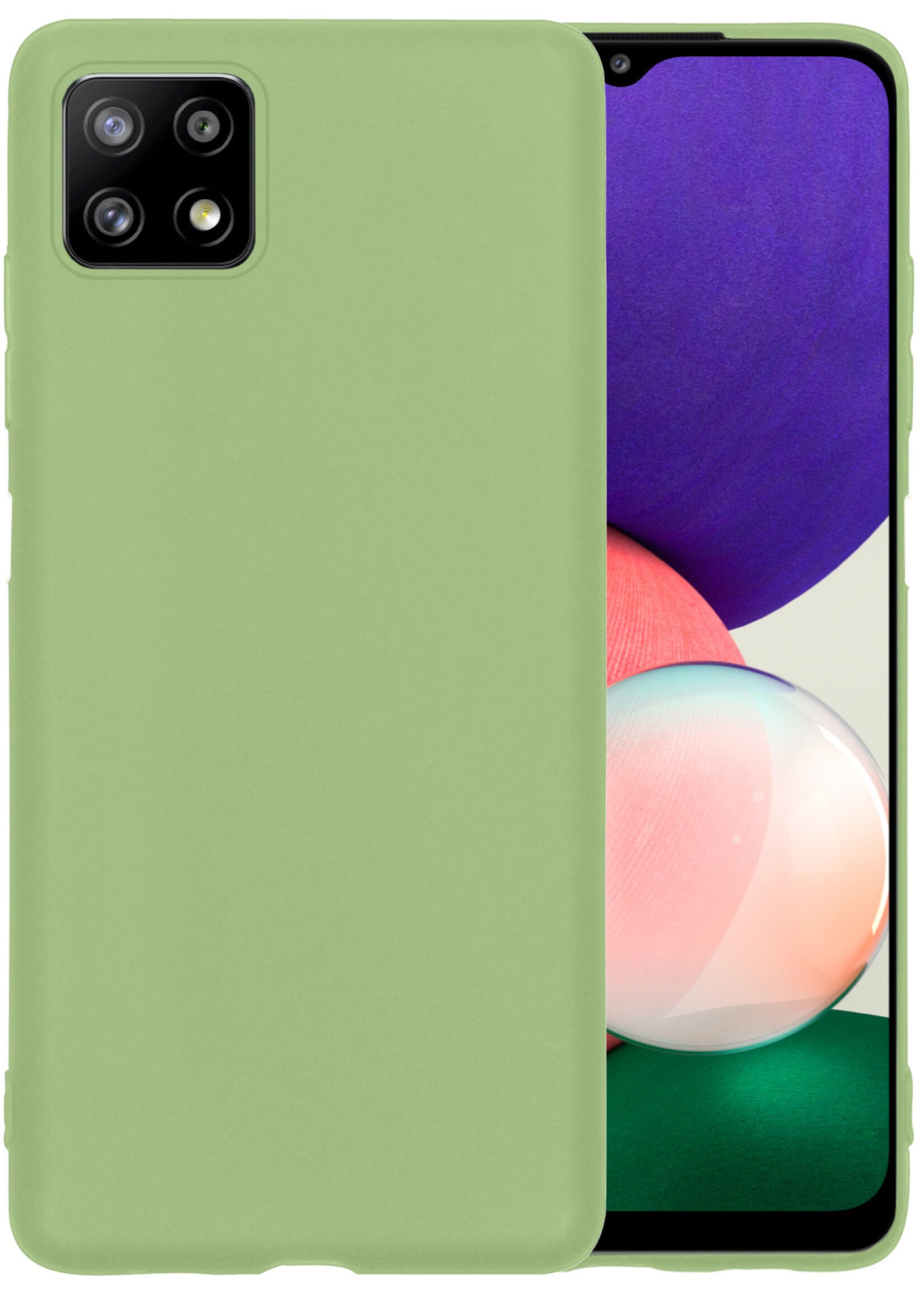 BTH Hoesje Geschikt voor Samsung A22 4G Hoesje Siliconen Case Hoes - Hoes Geschikt voor Samsung Galaxy A22 4G Hoes Cover Case - Groen