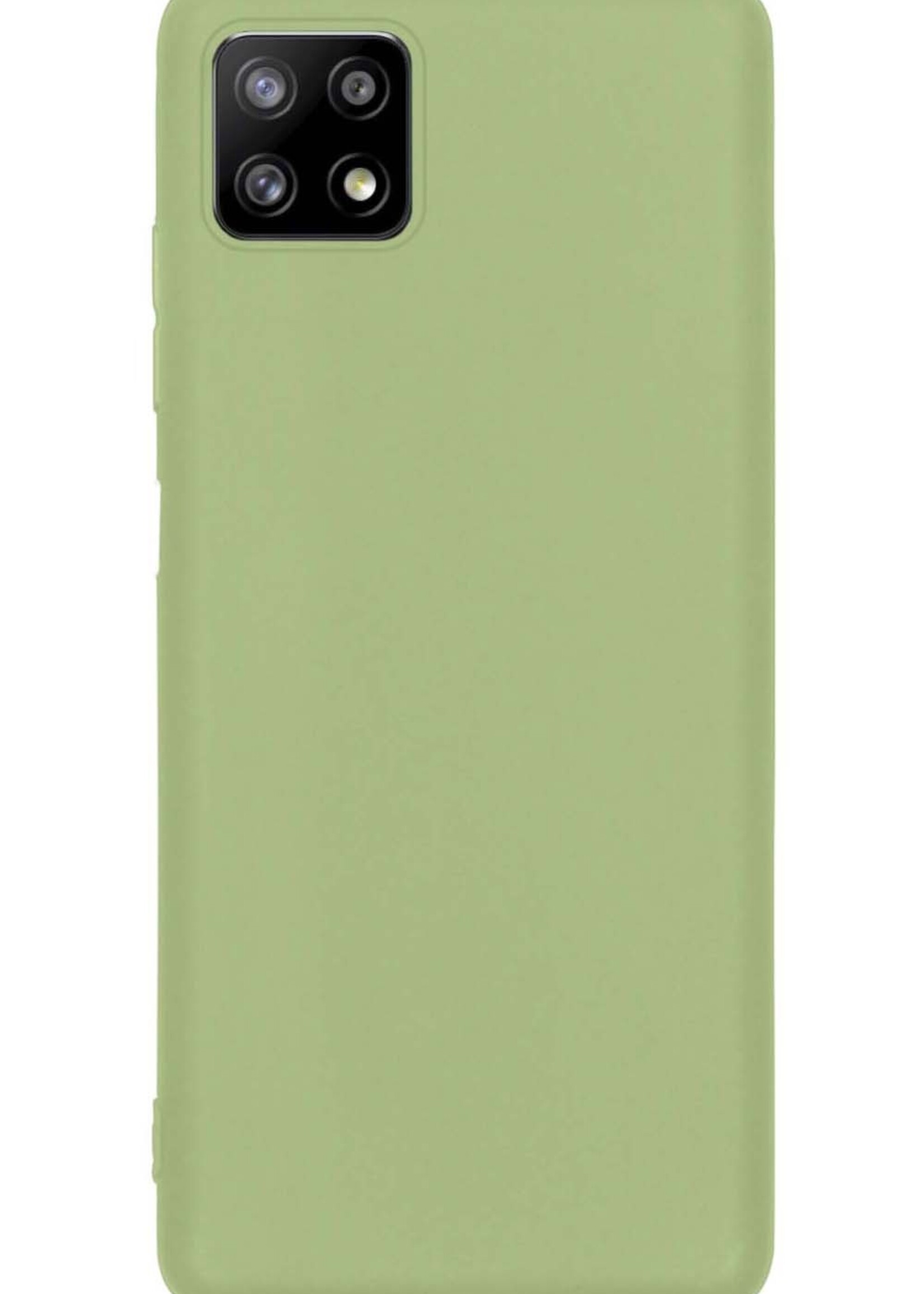 BTH Hoesje Geschikt voor Samsung A22 4G Hoesje Siliconen Case Hoes Met Screenprotector - Hoes Geschikt voor Samsung Galaxy A22 4G Hoes Cover Case - Groen