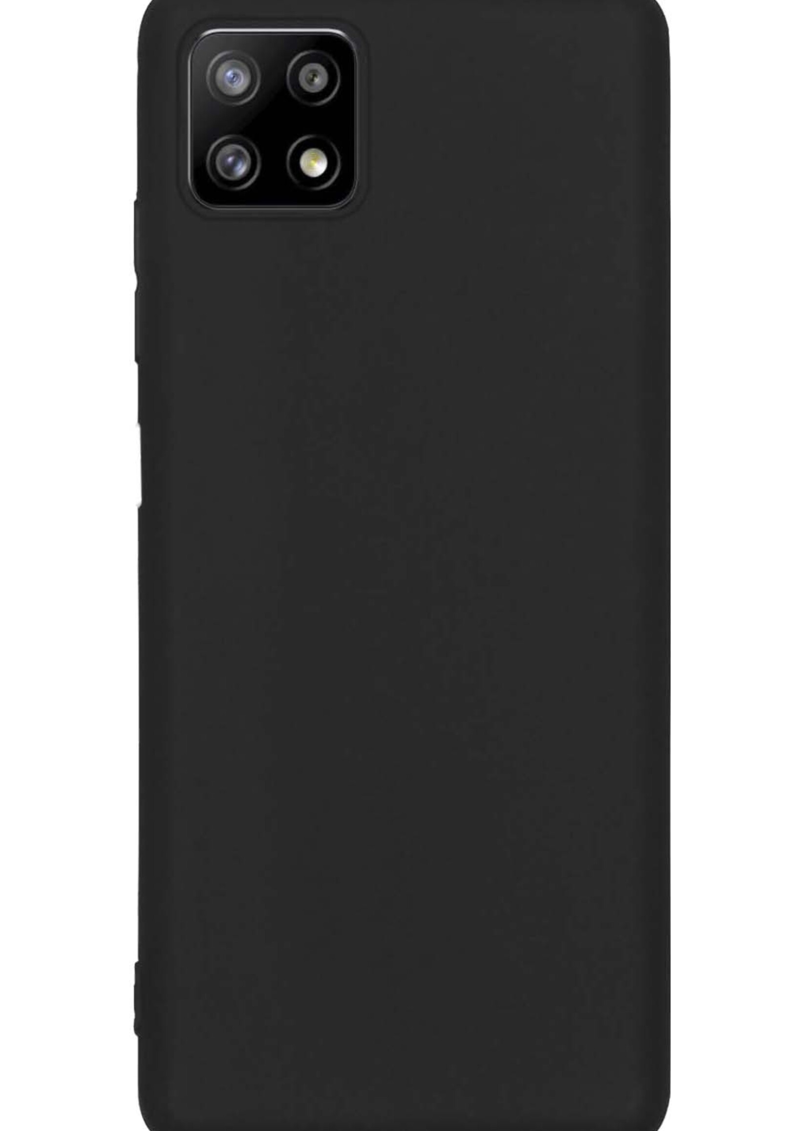 BTH Hoesje Geschikt voor Samsung A22 4G Hoesje Siliconen Case Hoes Met Screenprotector - Hoes Geschikt voor Samsung Galaxy A22 4G Hoes Cover Case - Zwart