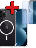 BTH BTH iPhone 15 Pro Magsafe Hoesje Transparant Met Screenprotector