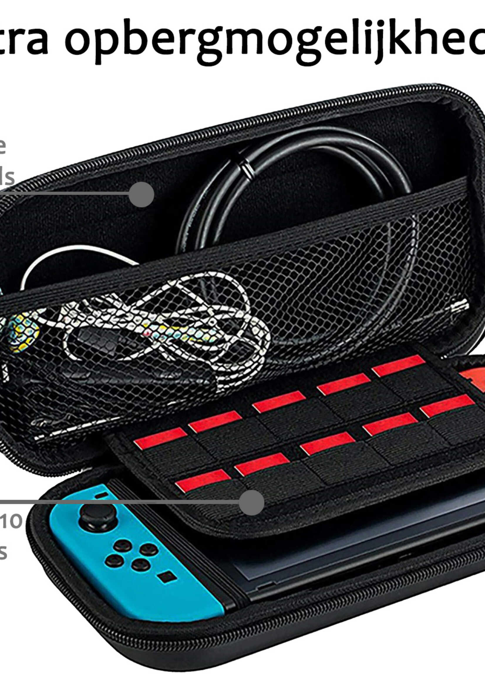 BTH Hoes Geschikt voor Nintendo Switch OLED Case Hoesje Hard Cover - Case Geschik voor Nintendo Switch OLED Hoes - Zwart