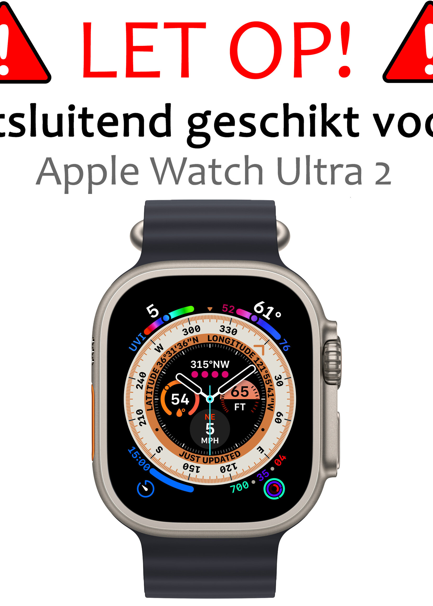 BTH Siliconen Hoes Geschikt voor Apple Watch Ultra 2 Hoesje Cover Case - Hoesje Geschikt voor Apple Watch Ultra 2 (49 mm) Hoes Siliconen Case - Transparant - 2 PACK