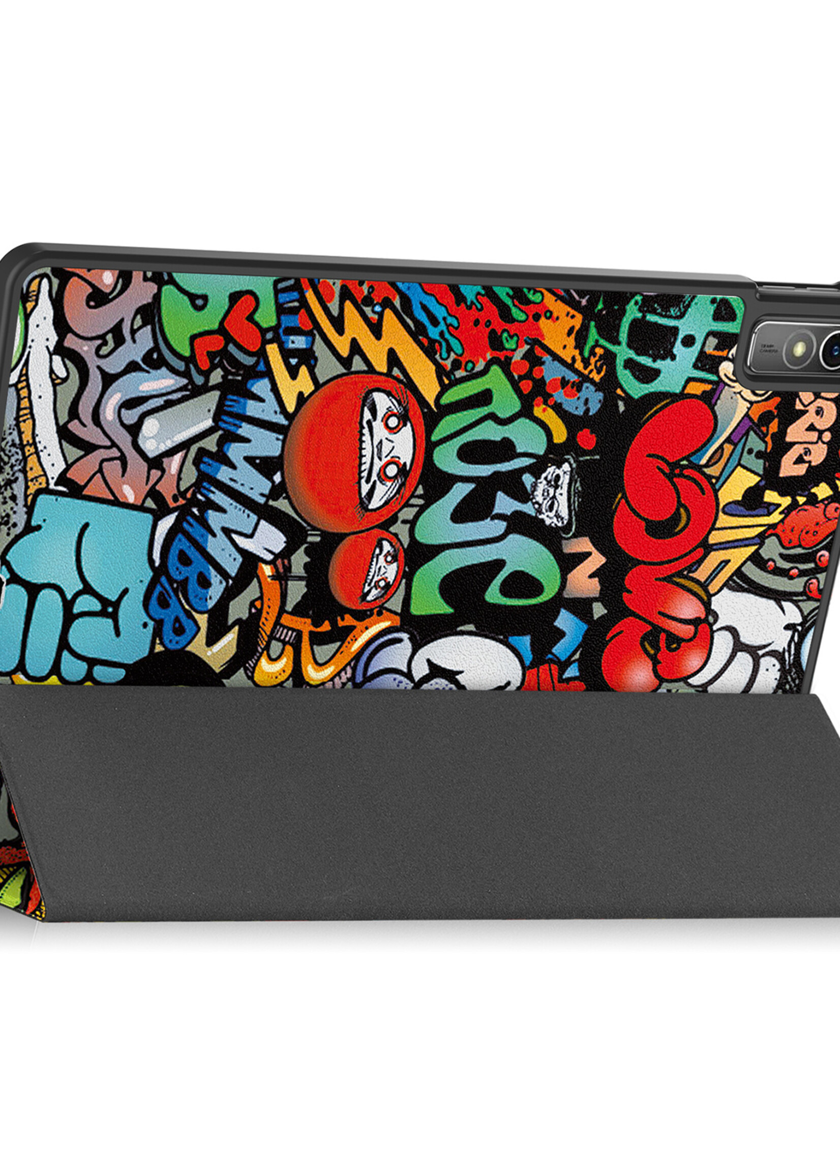BTH Hoes Geschikt voor Lenovo Tab M10 5G Hoes Book Case Hoesje Trifold Cover - Hoesje Geschikt voor Lenovo Tab M10 5G Hoesje Bookcase - Graffity