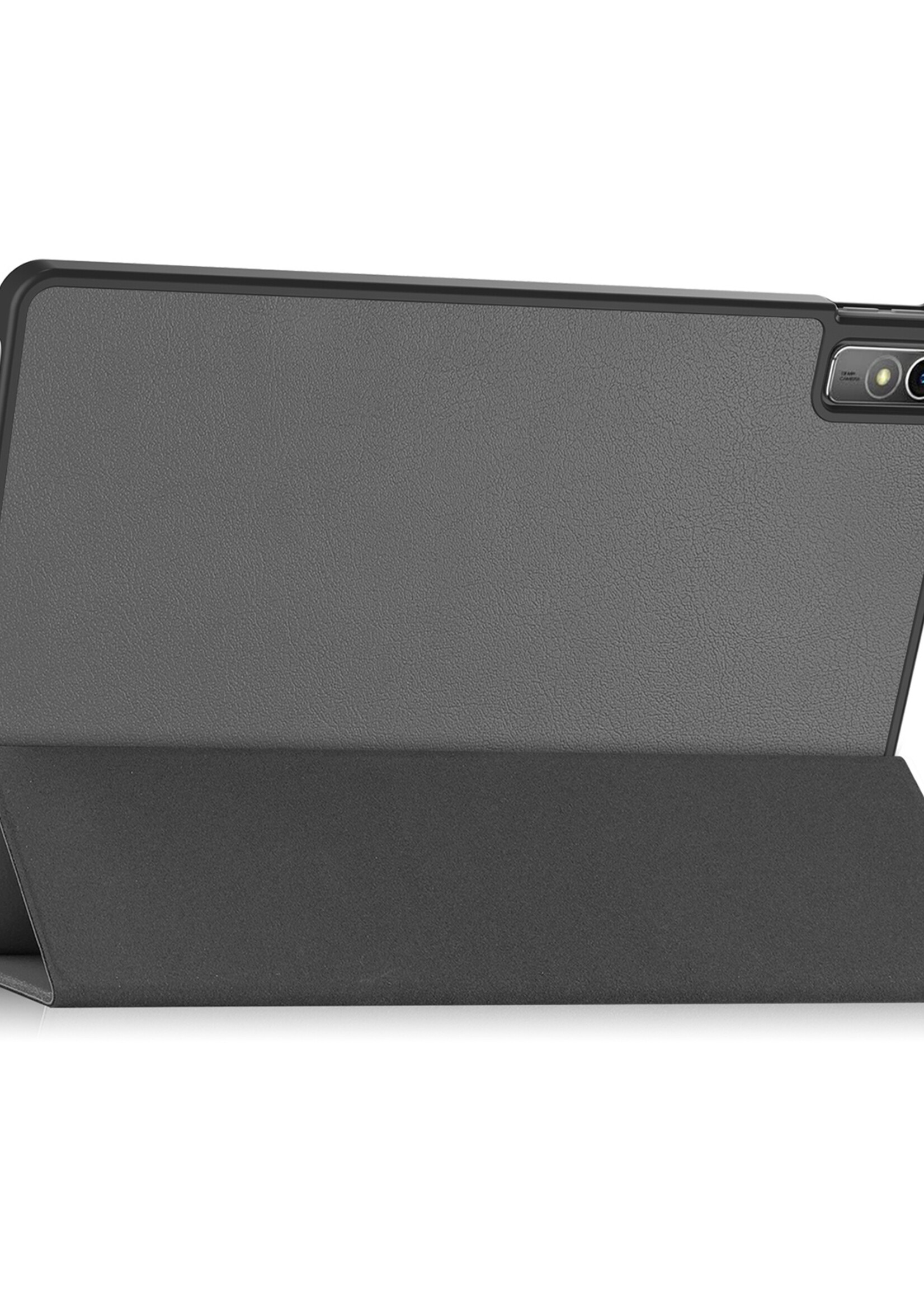 BTH Hoes Geschikt voor Lenovo Tab M10 5G Hoes Book Case Hoesje Trifold Cover - Hoesje Geschikt voor Lenovo Tab M10 5G Hoesje Bookcase - Grijs