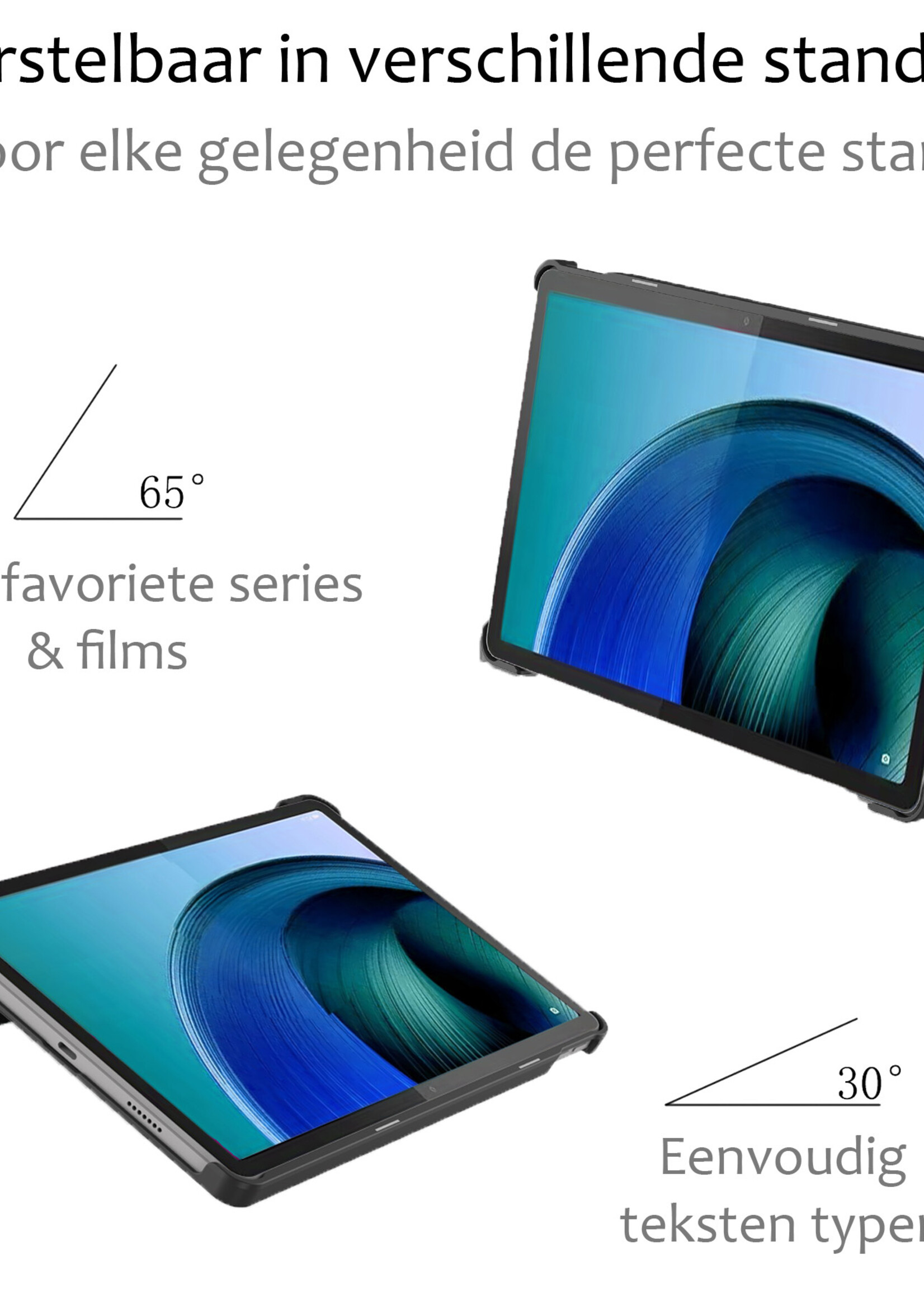 BTH Hoes Geschikt voor Lenovo Tab M10 5G Hoes Book Case Hoesje Trifold Cover Met Screenprotector - Hoesje Geschikt voor Lenovo Tab M10 5G Hoesje Bookcase - Bloesem
