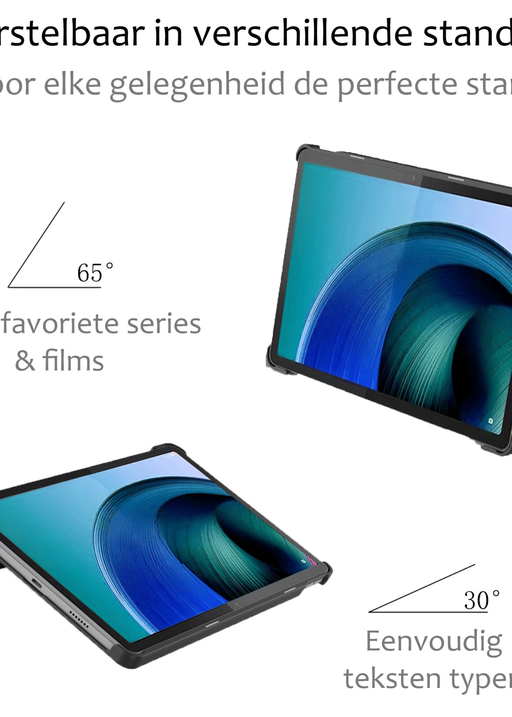 BTH Hoes Geschikt voor Lenovo Tab M10 5G Hoes Book Case Hoesje Trifold Cover Met Screenprotector - Hoesje Geschikt voor Lenovo Tab M10 5G Hoesje Bookcase - Graffity