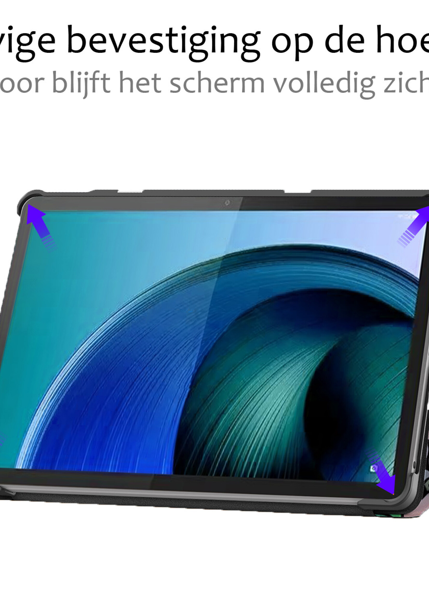 BTH Hoes Geschikt voor Lenovo Tab M10 5G Hoes Book Case Hoesje Trifold Cover Met Screenprotector - Hoesje Geschikt voor Lenovo Tab M10 5G Hoesje Bookcase - Graffity