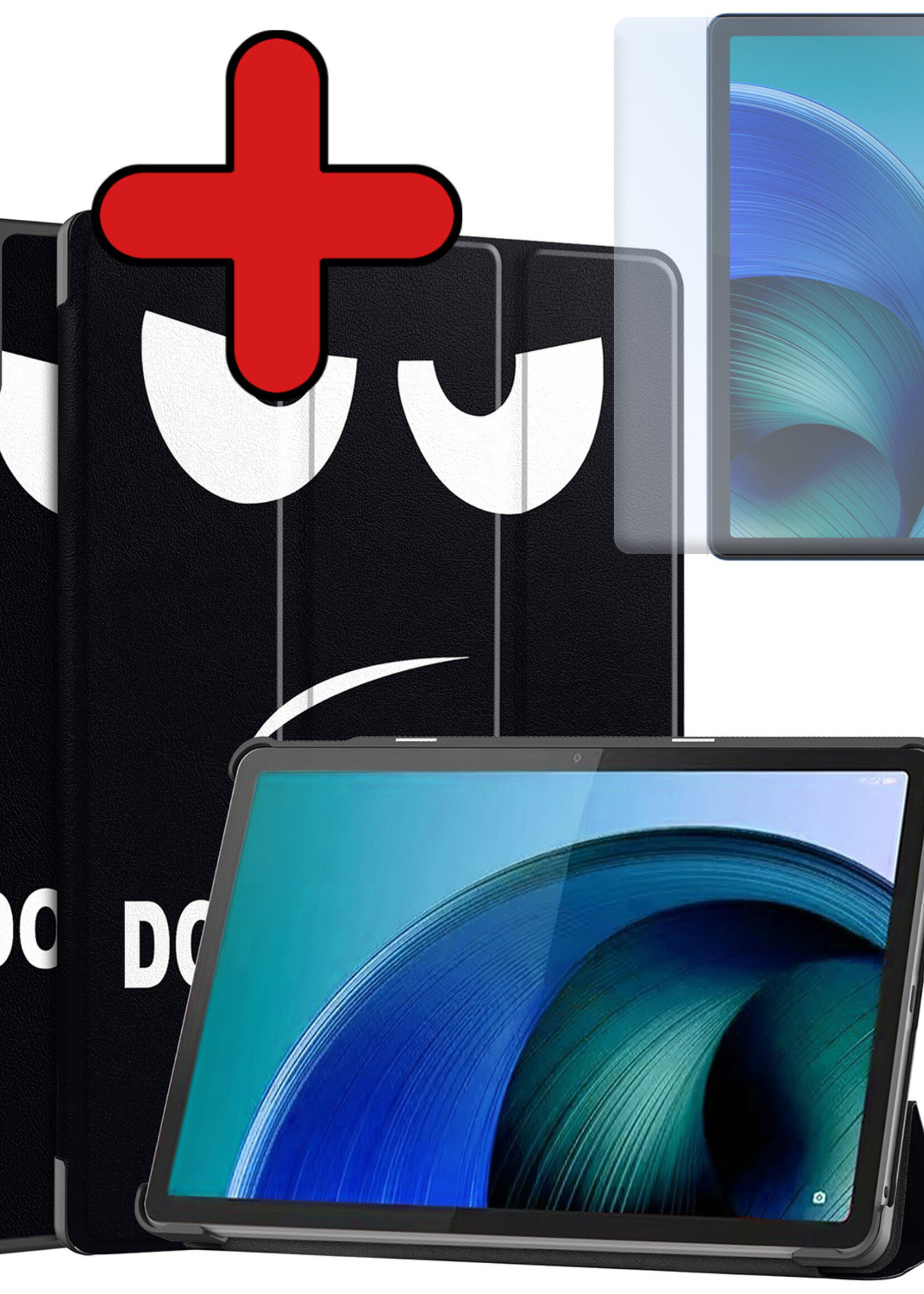 BTH Hoes Geschikt voor Lenovo Tab M10 5G Hoes Book Case Hoesje Trifold Cover Met Screenprotector - Hoesje Geschikt voor Lenovo Tab M10 5G Hoesje Bookcase - Don't Touch Me