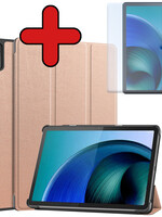 BTH BTH Lenovo Tab M10 5G Hoes Met Screenprotector - Rosé Goud