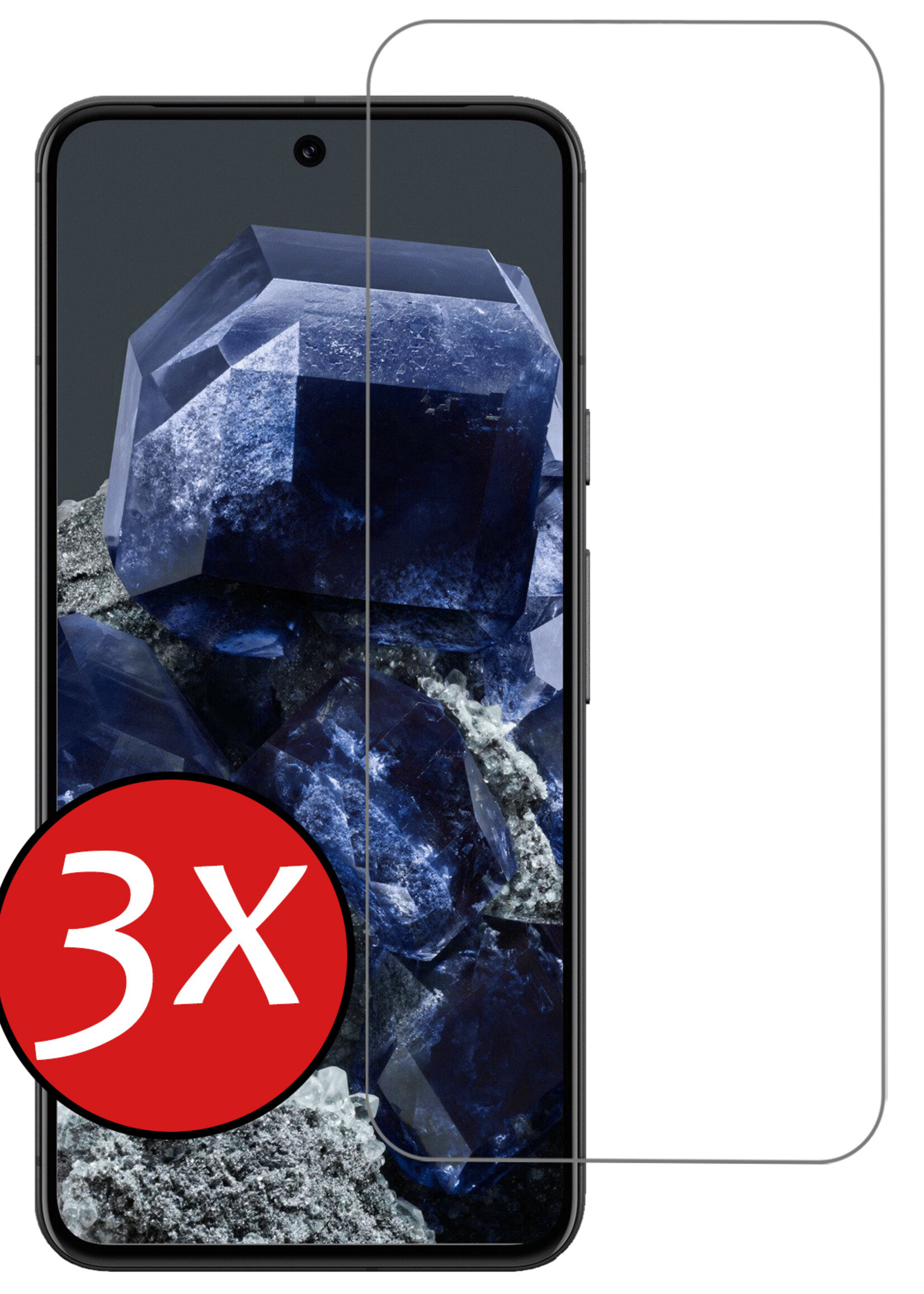 BTH Screenprotector Geschikt voor Google Pixel 8 Screenprotector Glas Gehard Tempered Glass - Screenprotector Geschikt voor Google Pixel 8 Screen Protector Screen Cover - 3 PACK