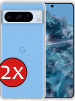 BTH BTH Google Pixel 8 Pro Hoesje Siliconen - Transparant - 2 PACK