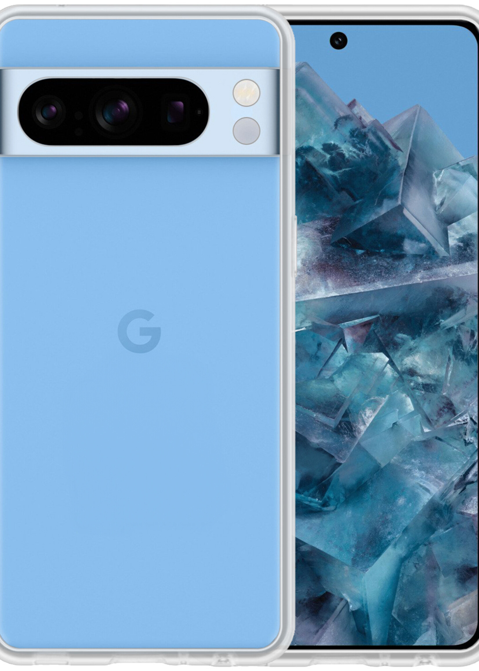 BTH Hoesje Geschikt voor Google Pixel 8 Pro Hoesje Siliconen Case Hoes - Hoes Geschikt voor Google Pixel 8 Pro Hoes Cover Case - Transparant
