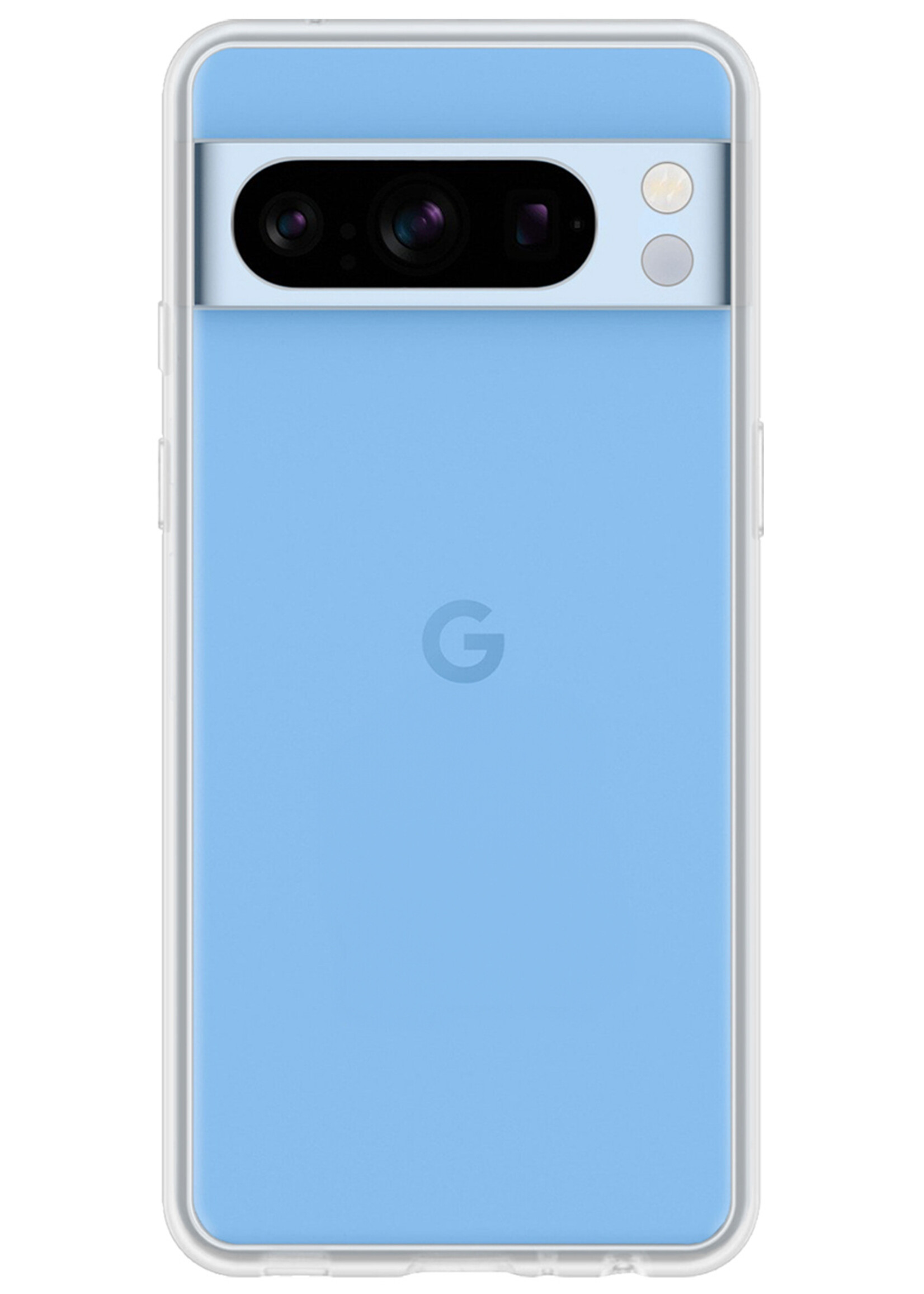 BTH Hoesje Geschikt voor Google Pixel 8 Pro Hoesje Siliconen Case Hoes - Hoes Geschikt voor Google Pixel 8 Pro Hoes Cover Case - Transparant