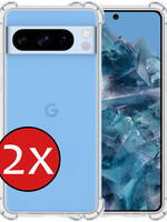 BTH BTH Google Pixel 8 Pro Hoesje Shockproof Transparant - 2 PACK