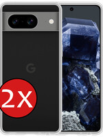 BTH BTH Google Pixel 8 Hoesje Siliconen - Transparant - 2 PACK