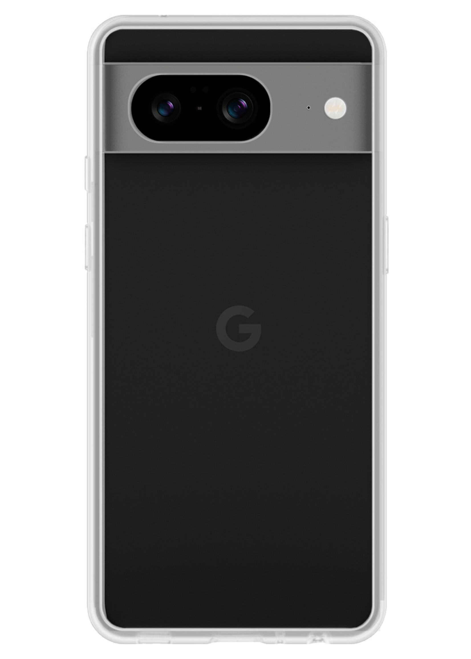 BTH Hoesje Geschikt voor Google Pixel 8 Hoesje Siliconen Case Hoes - Hoes Geschikt voor Google Pixel 8 Hoes Cover Case - Transparant - 2 PACK