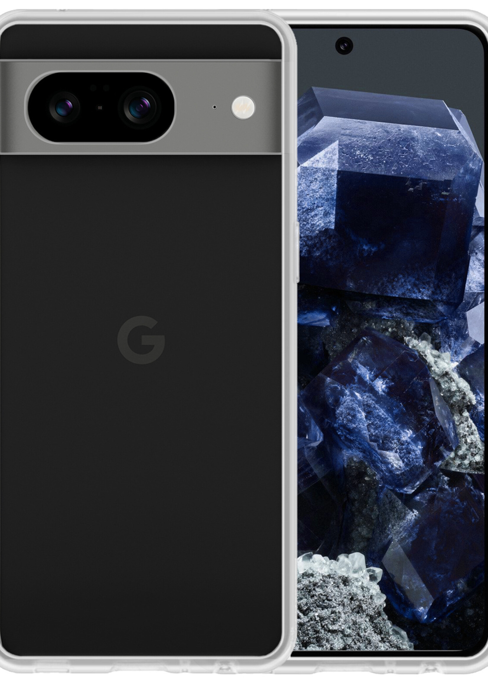 BTH Hoesje Geschikt voor Google Pixel 8 Hoesje Siliconen Case Hoes - Hoes Geschikt voor Google Pixel 8 Hoes Cover Case - Transparant