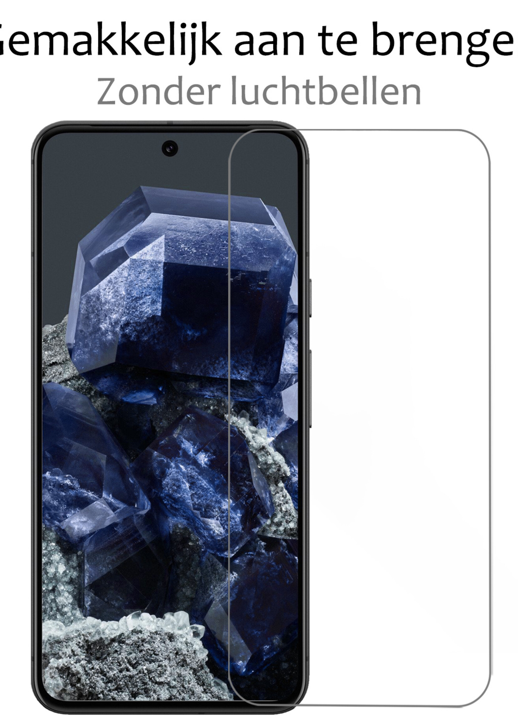 BTH Hoesje Geschikt voor Google Pixel 8 Hoesje Siliconen Shock Proof Case Hoes Met Screenprotector - Hoes Geschikt voor Google Pixel 8 Hoes Cover Case Shockproof - Transparant
