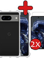 BTH BTH Google Pixel 8 Hoesje Shockproof Met 2x Screenprotector