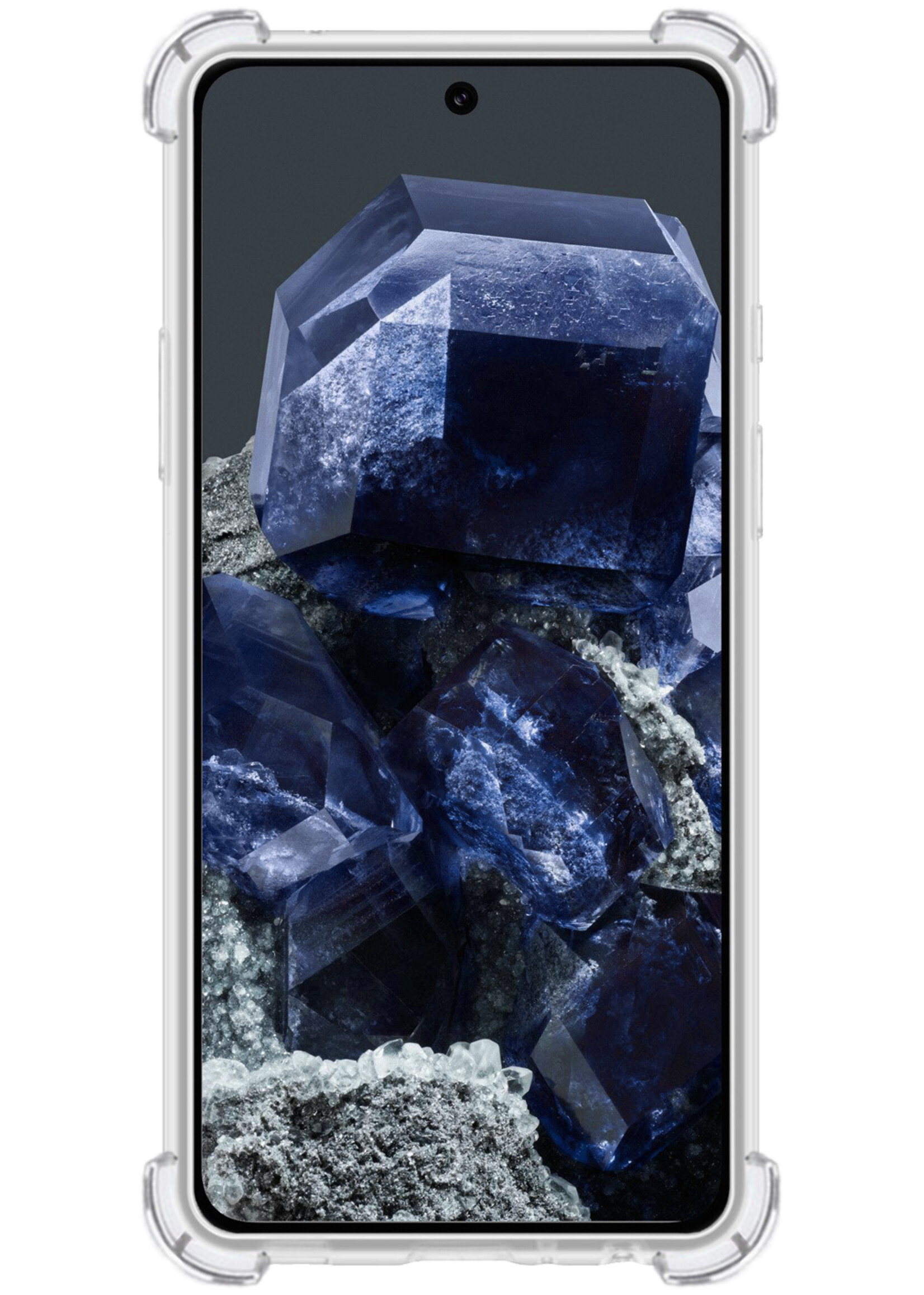 BTH Hoesje Geschikt voor Google Pixel 8 Hoesje Siliconen Shock Proof Case Hoes Met 2x Screenprotector - Hoes Geschikt voor Google Pixel 8 Hoes Cover Case Shockproof - Transparant