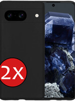 BTH BTH Google Pixel 8 Hoesje Siliconen - Zwart - 2 PACK