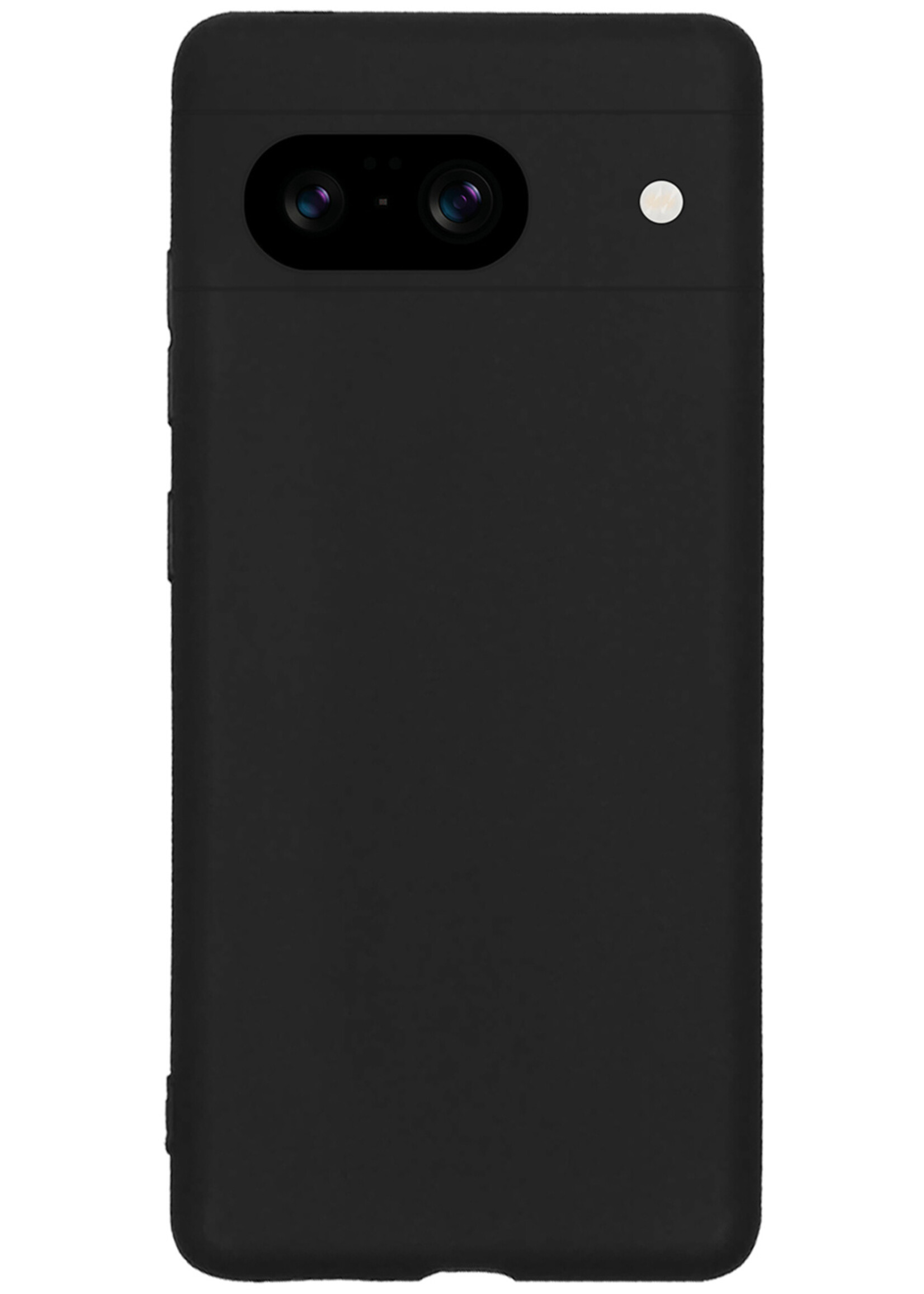 BTH Hoesje Geschikt voor Google Pixel 8 Hoesje Siliconen Case Hoes Met 2x Screenprotector - Hoes Geschikt voor Google Pixel 8 Hoes Cover Case - Zwart