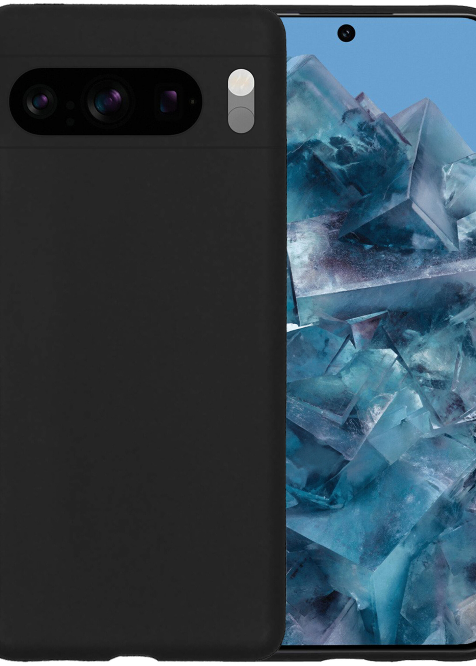 BTH Hoesje Geschikt voor Google Pixel 8 Pro Hoesje Siliconen Case Hoes - Hoes Geschikt voor Google Pixel 8 Pro Hoes Cover Case - Zwart