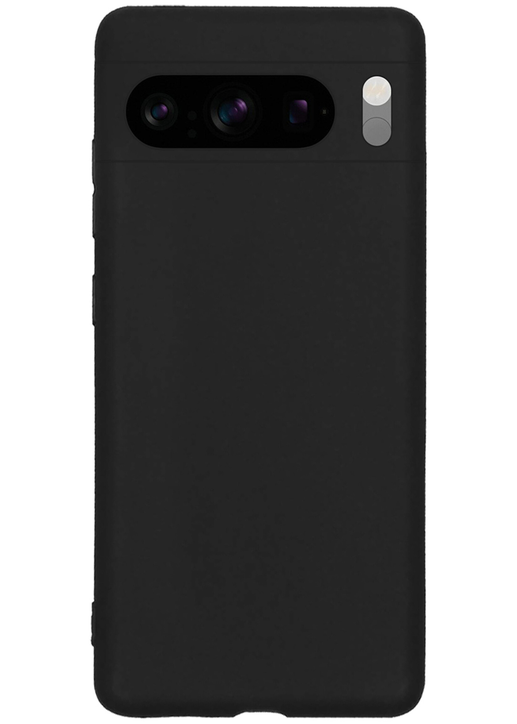 BTH Hoesje Geschikt voor Google Pixel 8 Pro Hoesje Siliconen Case Hoes Met Screenprotector - Hoes Geschikt voor Google Pixel 8 Pro Hoes Cover Case - Zwart