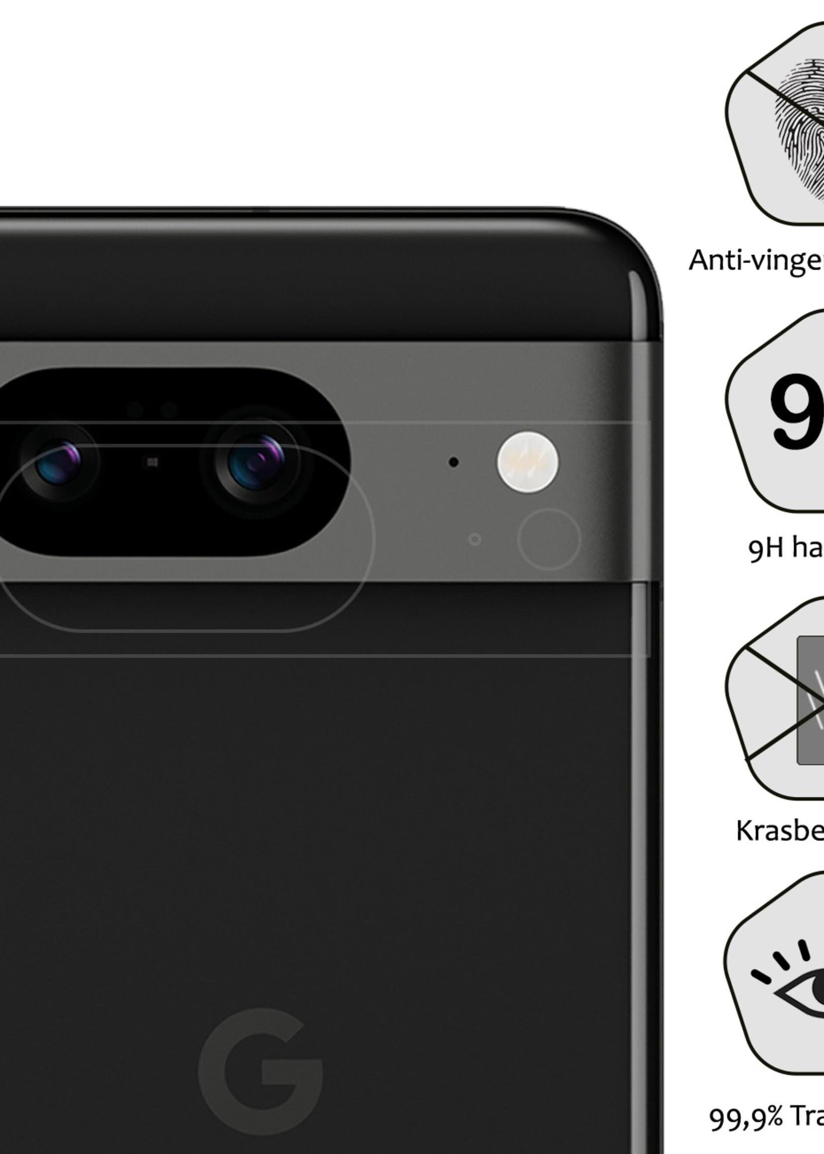 BTH Screenprotector Geschikt voor Google Pixel 8 Camera Lens Screenprotector Glas - Screenprotector Geschikt voor Google Pixel 8 Screenprotector Camera Protector Gehard Glas - 3 PACK