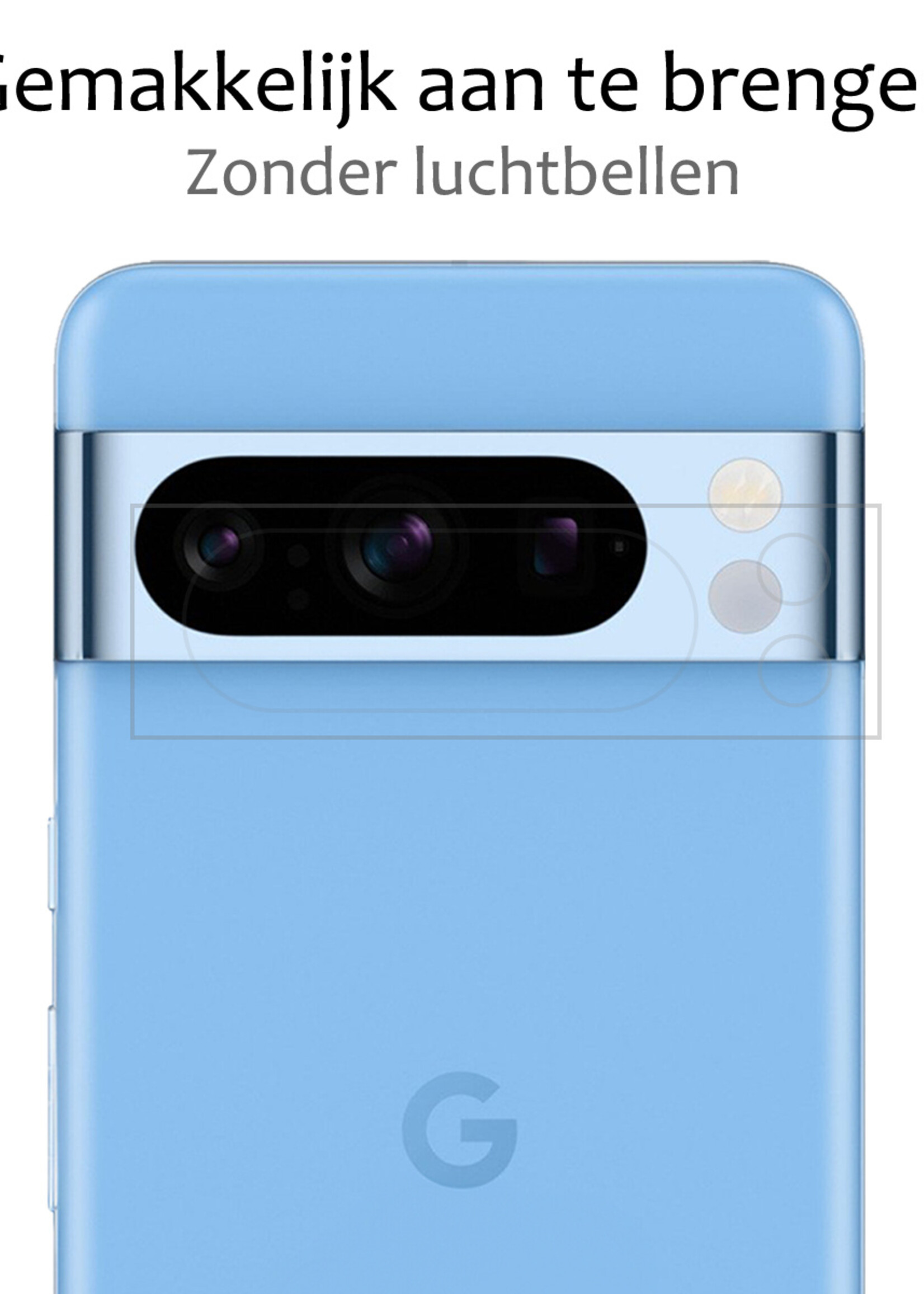 BTH Screenprotector Geschikt voor Google Pixel 8 Pro Camera Lens Screenprotector Glas - Screenprotector Geschikt voor Google Pixel 8 Pro Screenprotector Camera Protector Gehard Glas - 3 PACK