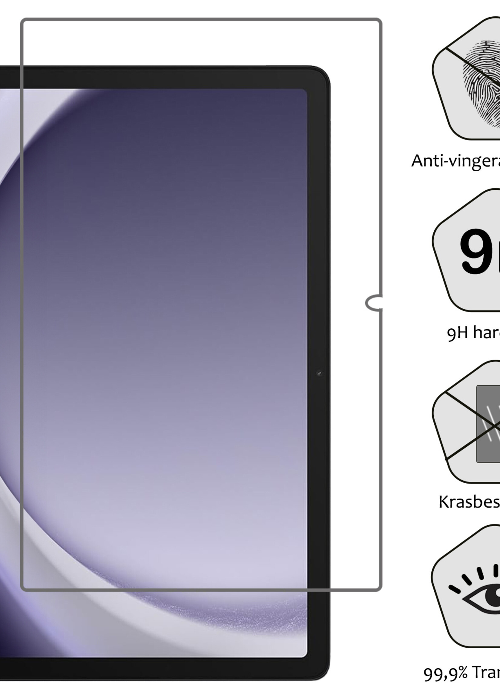 BTH Screenprotector Geschikt voor Samsung Galaxy Tab A9 Screenprotector Tempered Glass Screen Protector Gehard Glas - Screenprotector Geschikt voor Samsung Tab A9 Screenprotector Glas - 3 PACK
